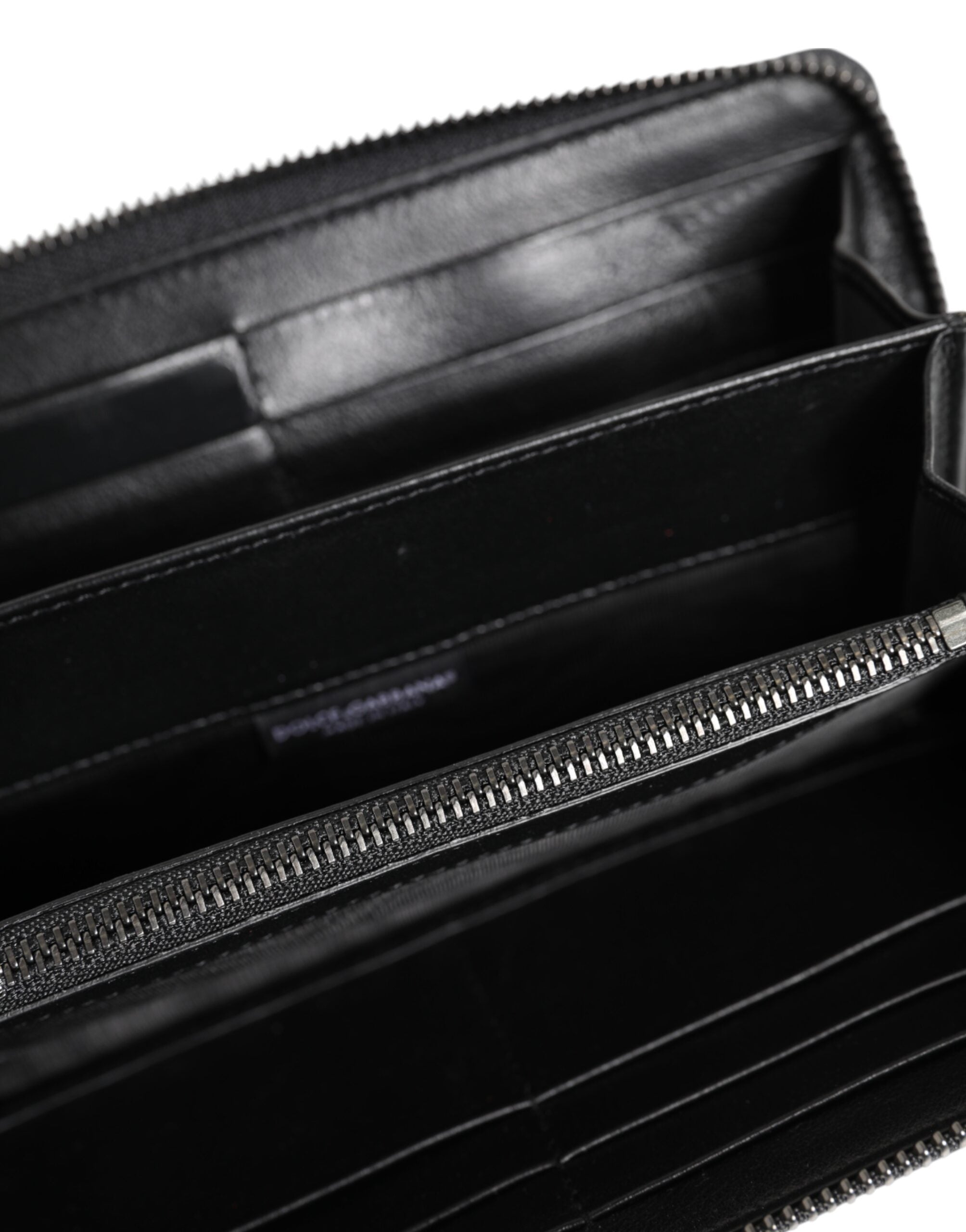 Dolce & Gabbana Black Blue Exotic Leather Men Continental Clutch Wallet