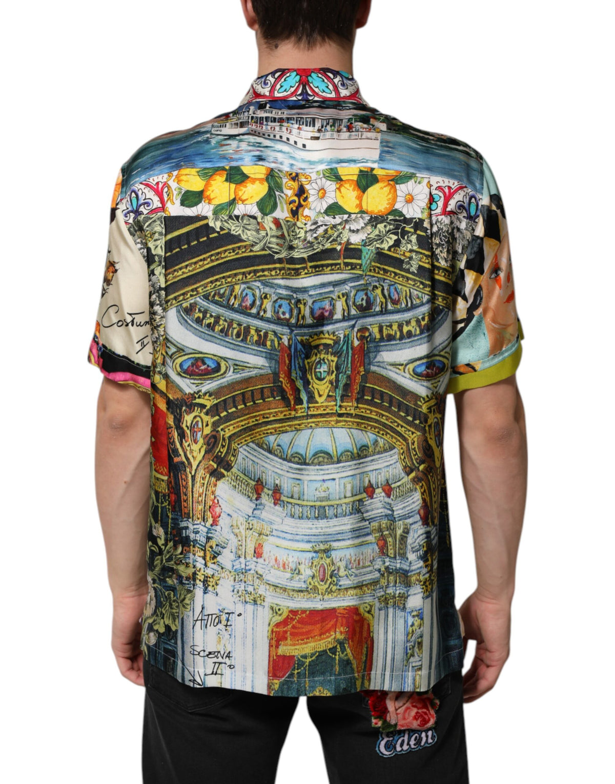 New Dolce & Gabbana Printed Button Down Casual Shirt