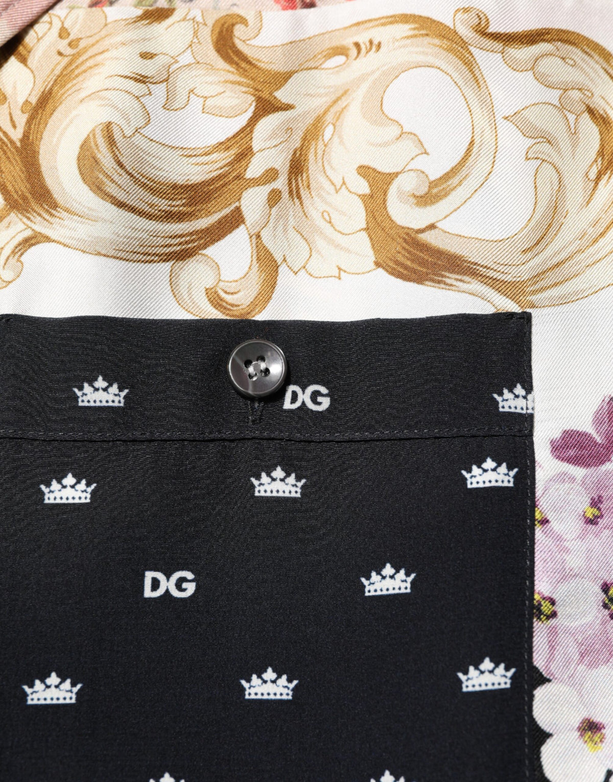 New Dolce & Gabbana Printed Button Down Casual Shirt
