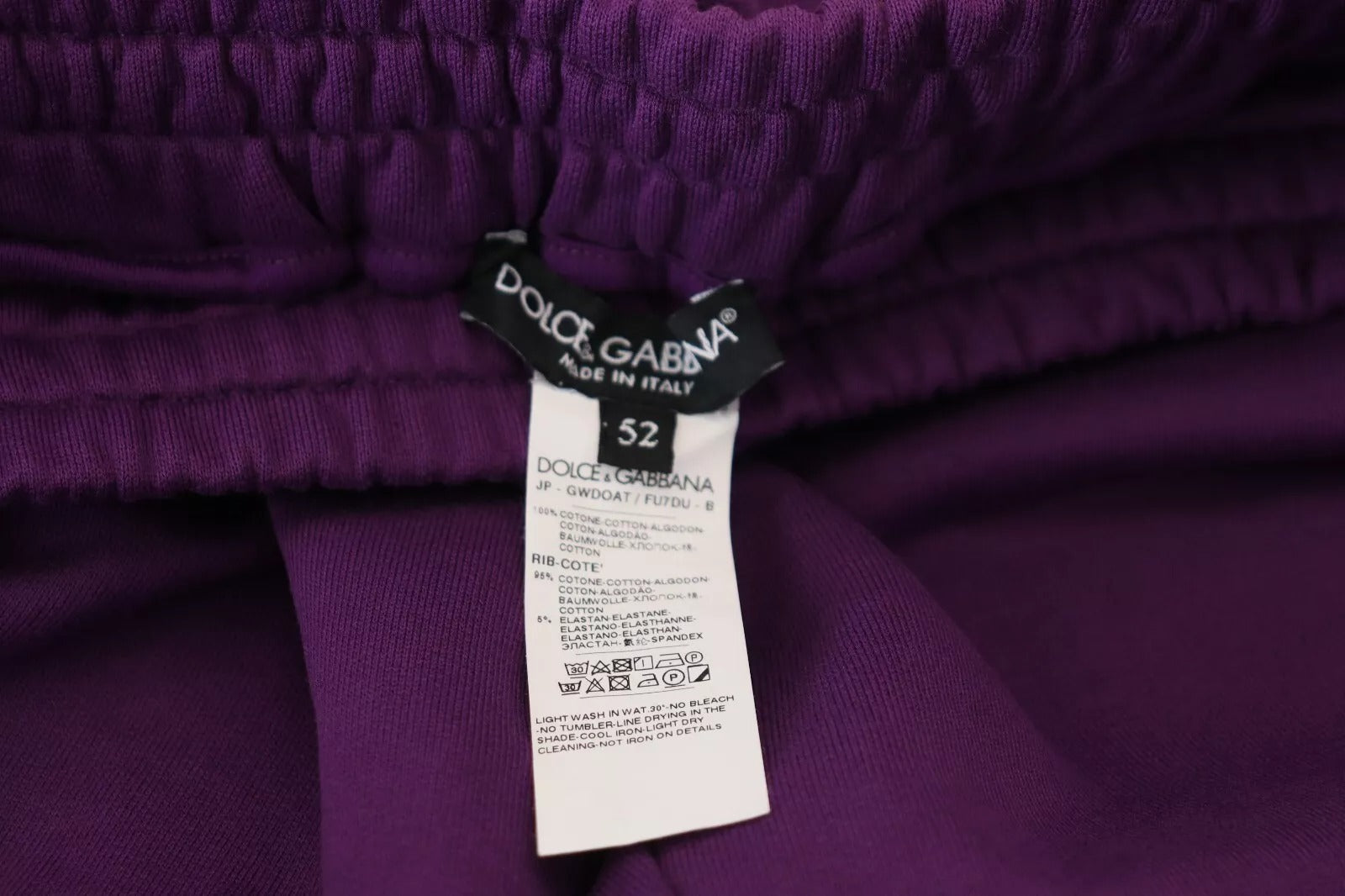 Pre-Owned Dolce & Gabbana Purple Cotton Cargo Sweatpants Jogging Pants