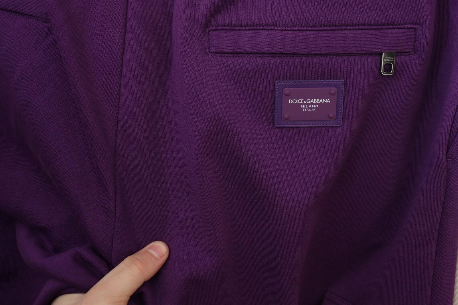 Pre-Owned Dolce & Gabbana Purple Cotton Cargo Sweatpants Jogging Pants
