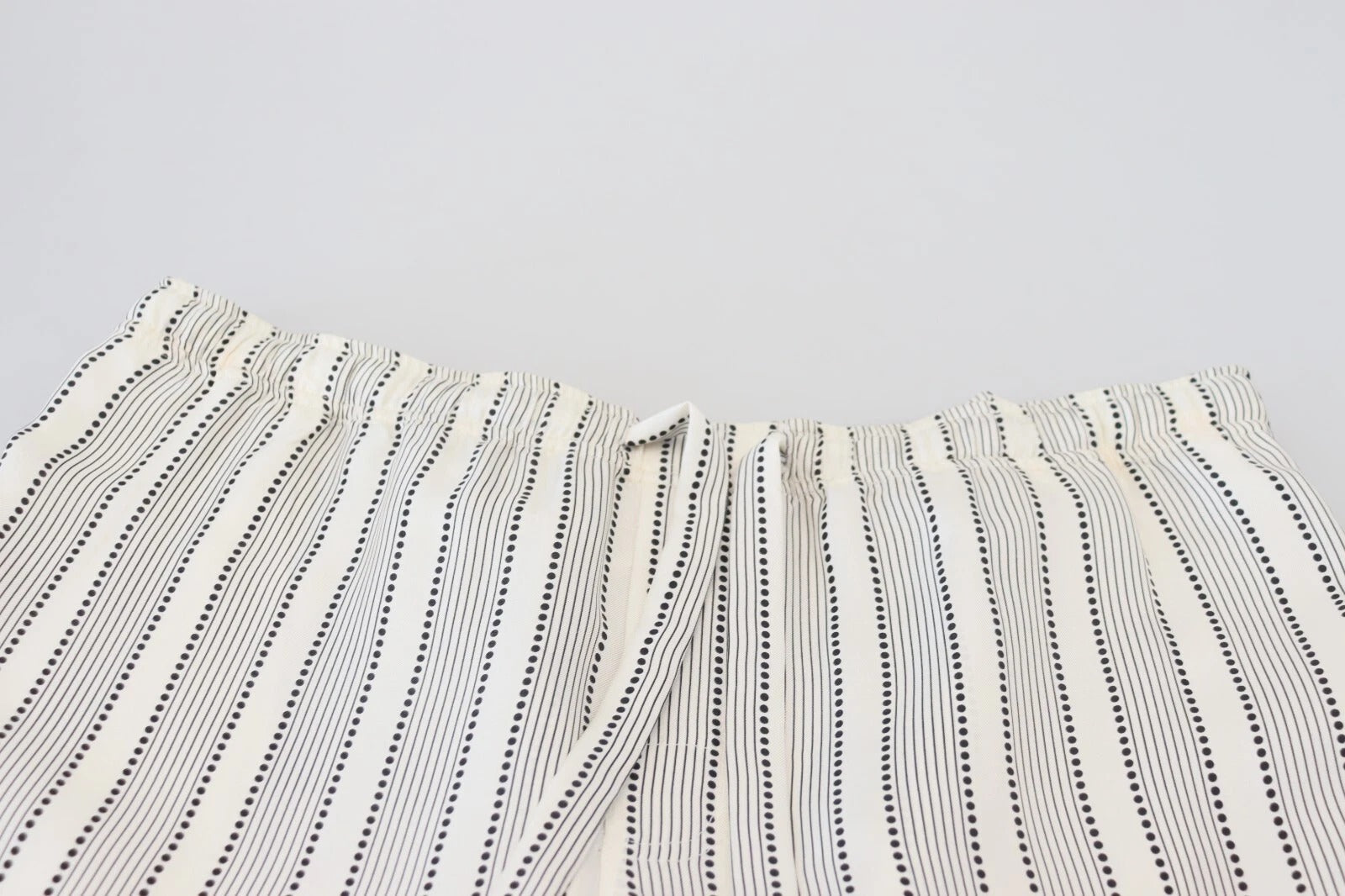 New Dolce & Gabbana White Stripes Silk Lounge Trouser Pants