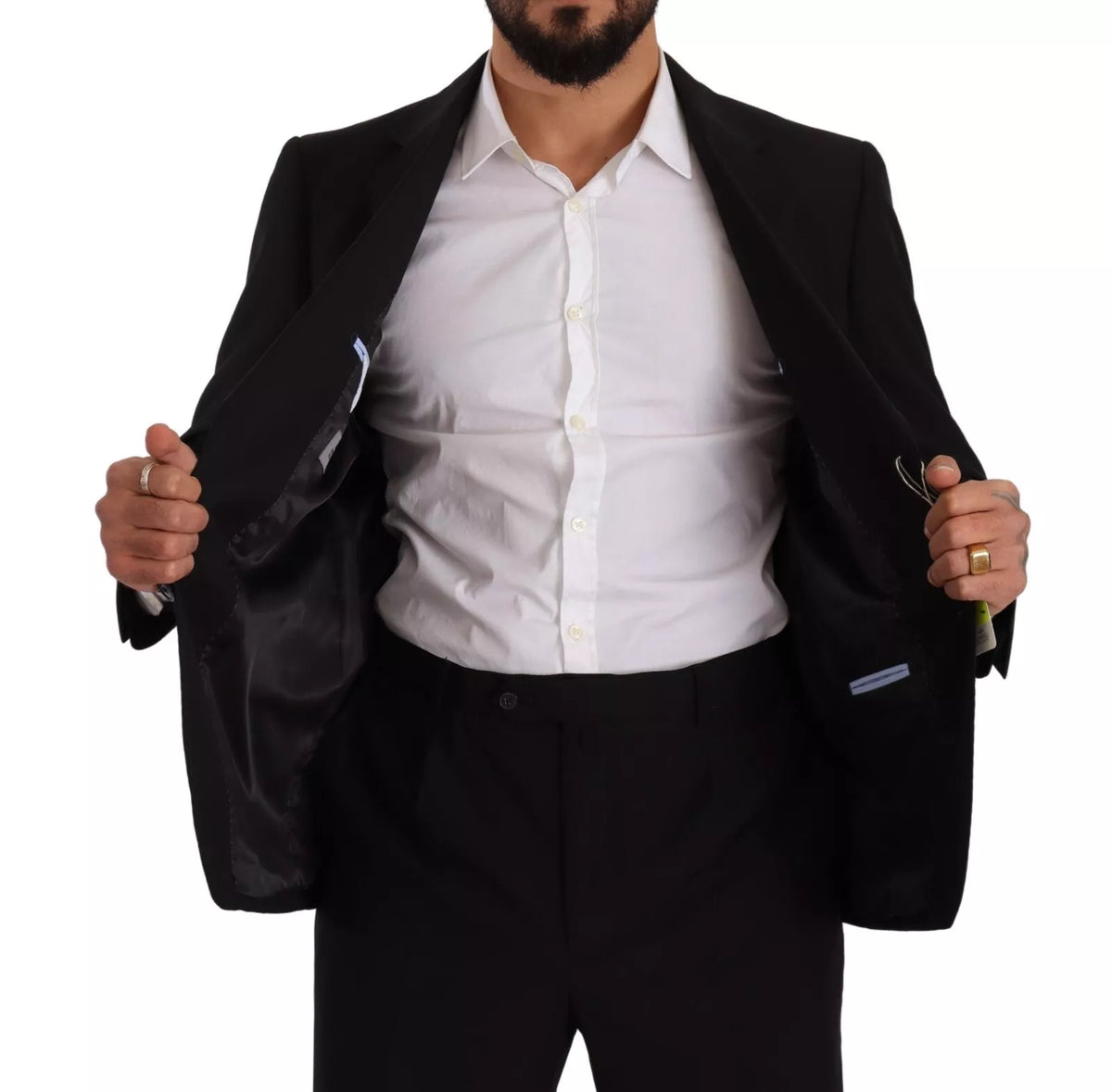 Domenico Tagliente Blue Polyester Single Breasted Formal 2 Piece Suit