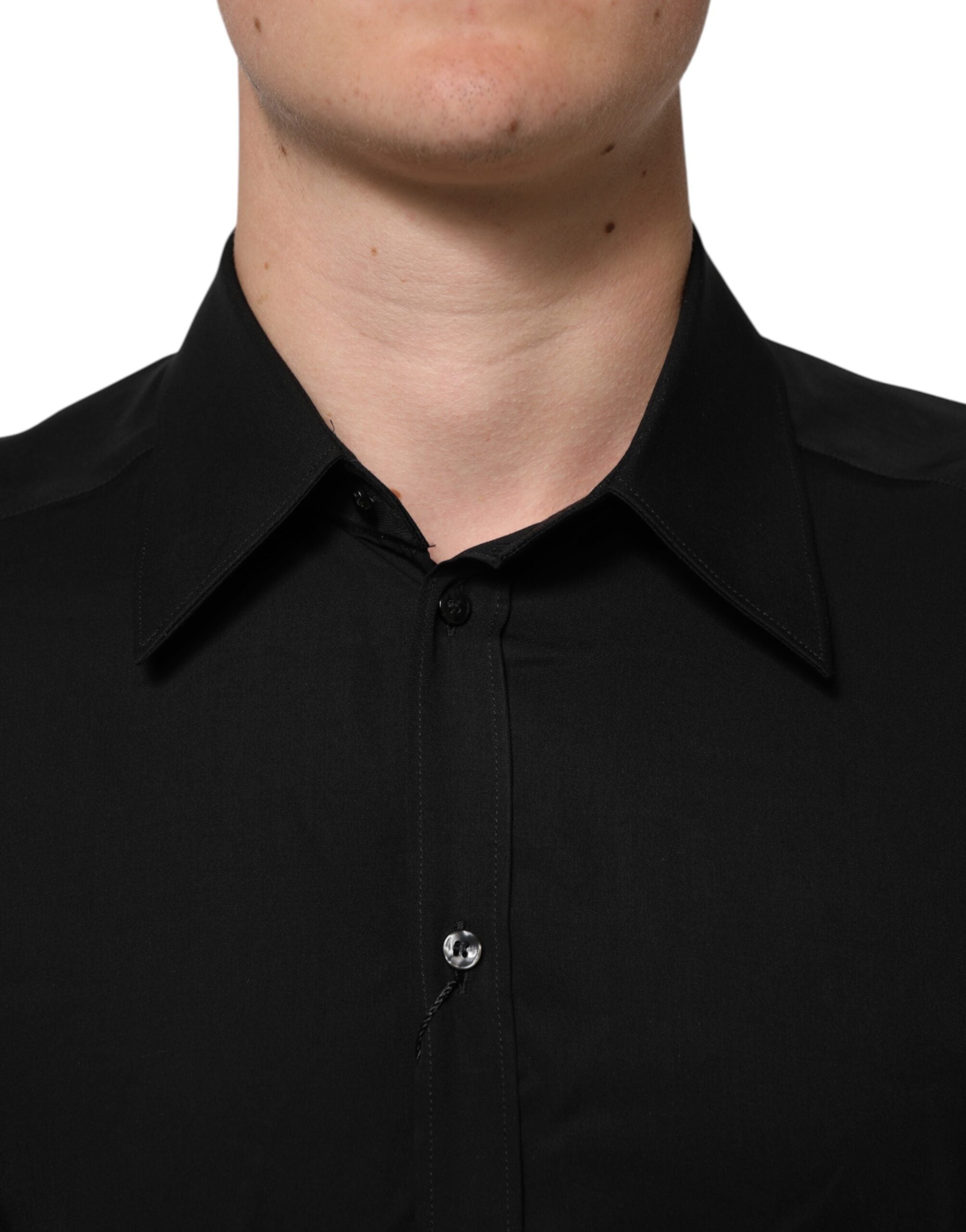 New Dolce & Gabbana Black Long Sleeve Formal Dress Shirt