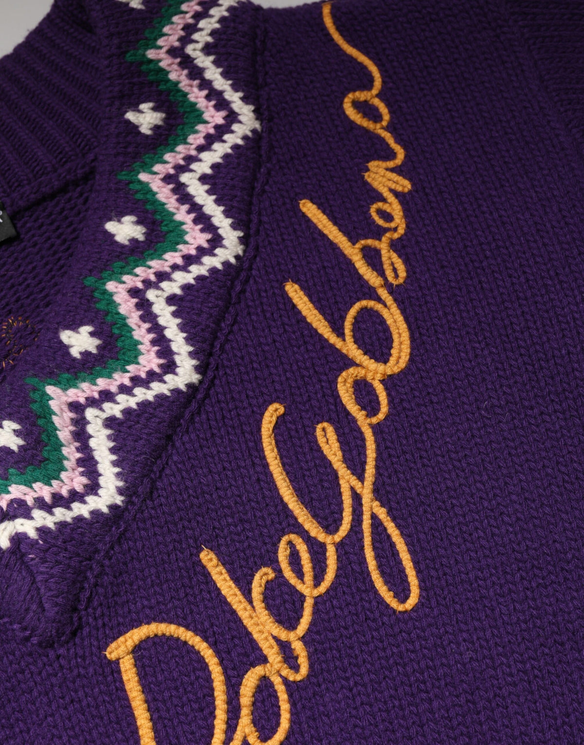 New Dolce & Gabbana Purple Wool DG Logo Men Knit Pullover Sweater