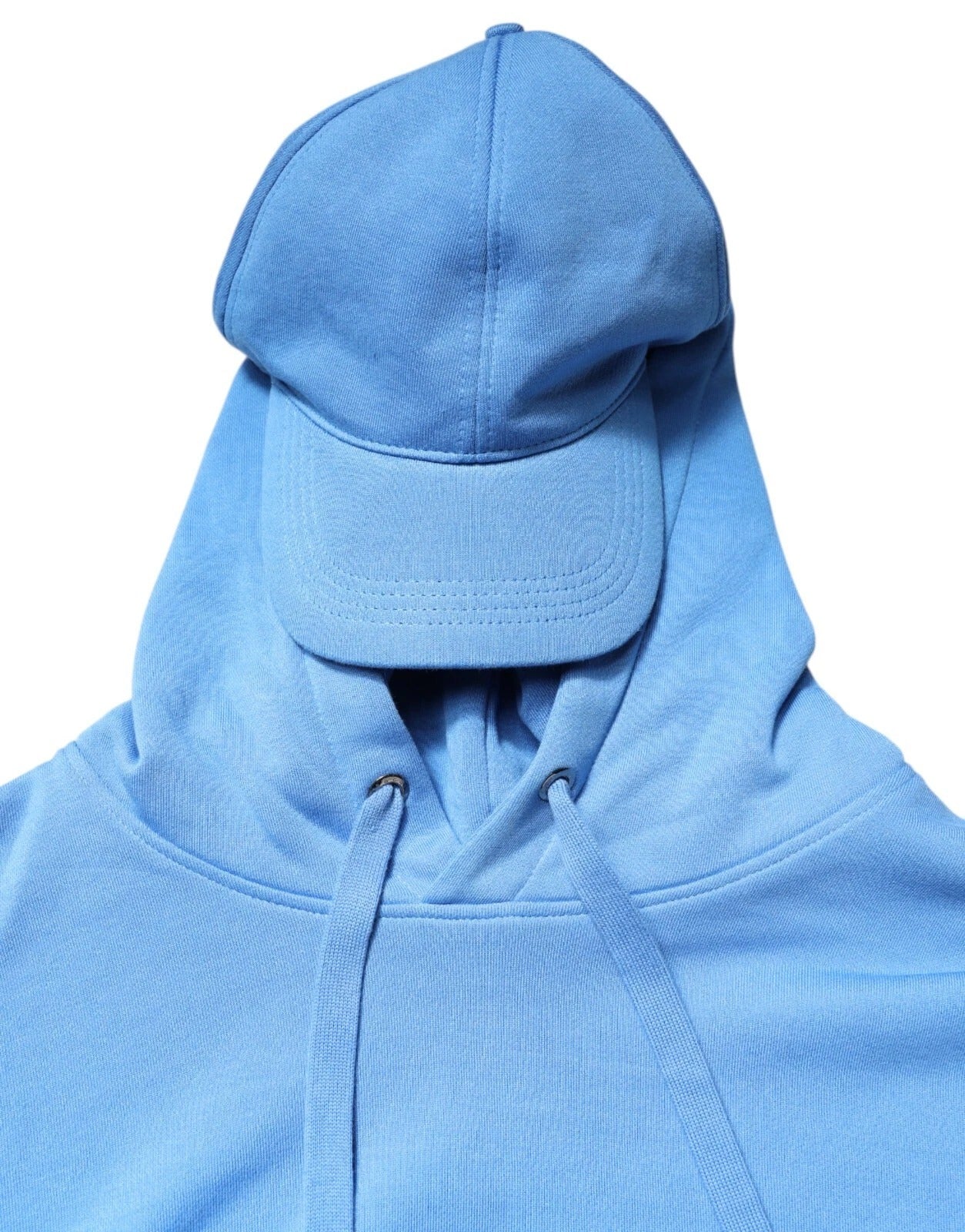 New Dolce & Gabbana Blue Cotton Hooded Men Sportswear One Size Vest