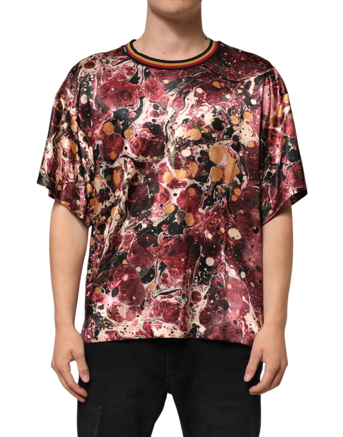 New Dolce & Gabbana Marble Print Oversize T-shirt