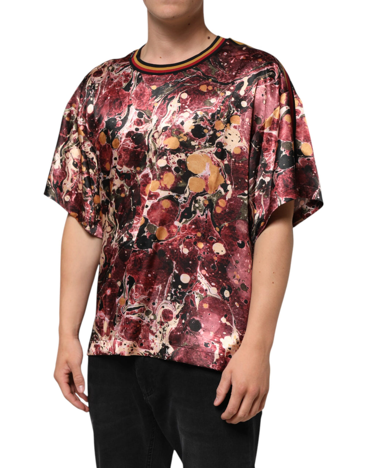New Dolce & Gabbana Marble Print Oversize T-shirt