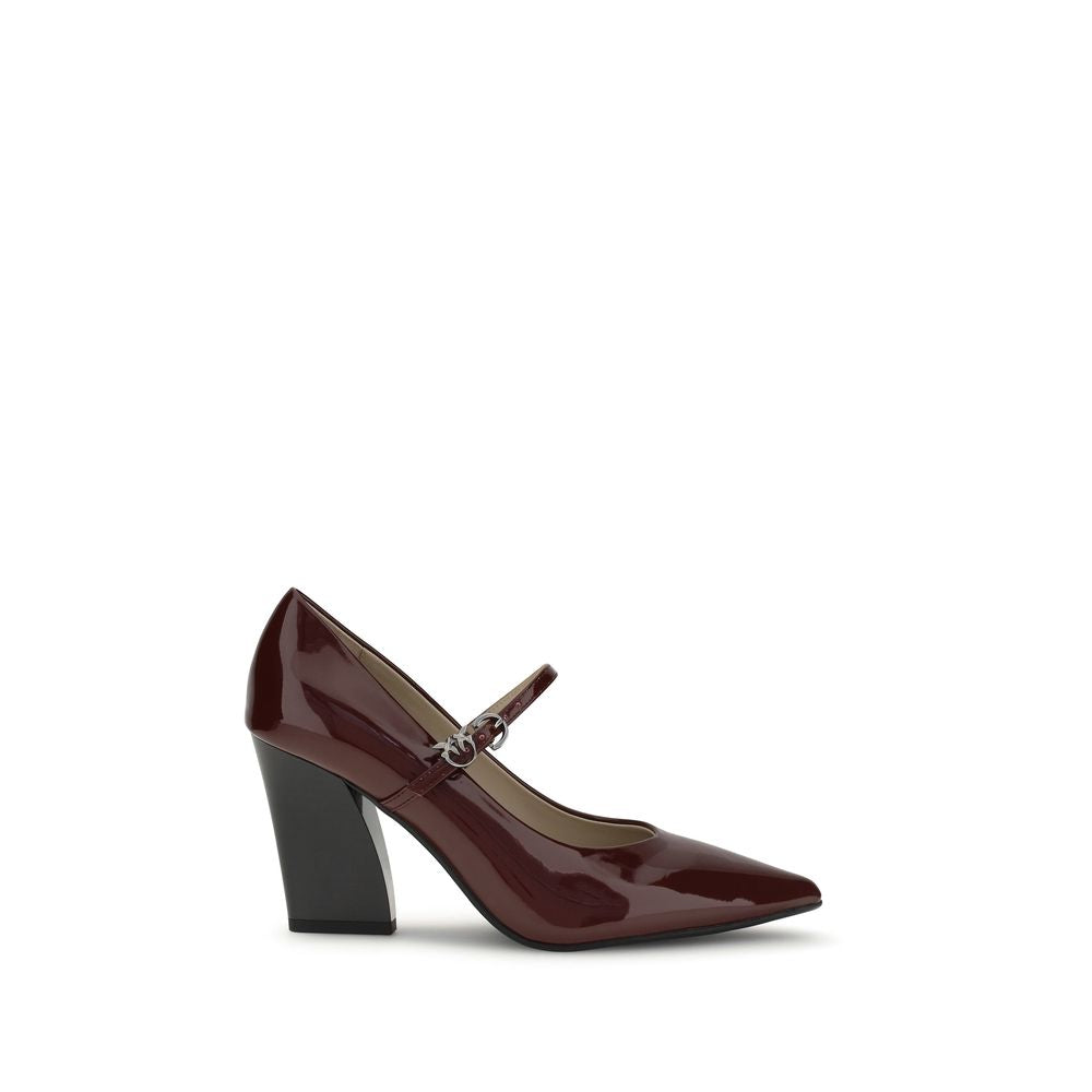 PINKO Bordeaux Leather High Heel Pumps