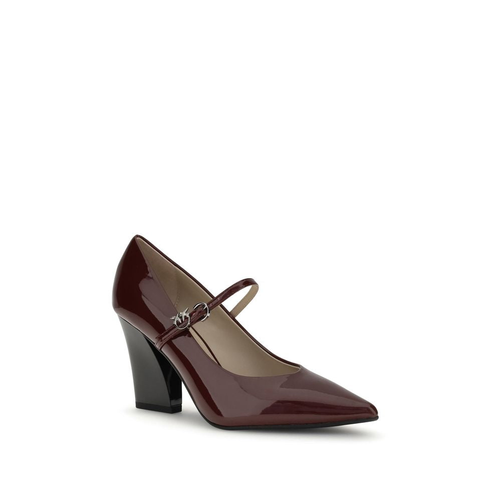 PINKO Bordeaux Leather High Heel Pumps