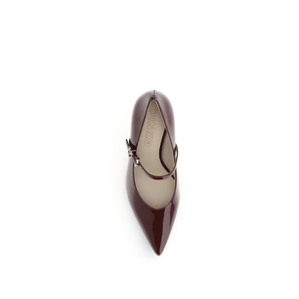 PINKO Bordeaux Leather High Heel Pumps