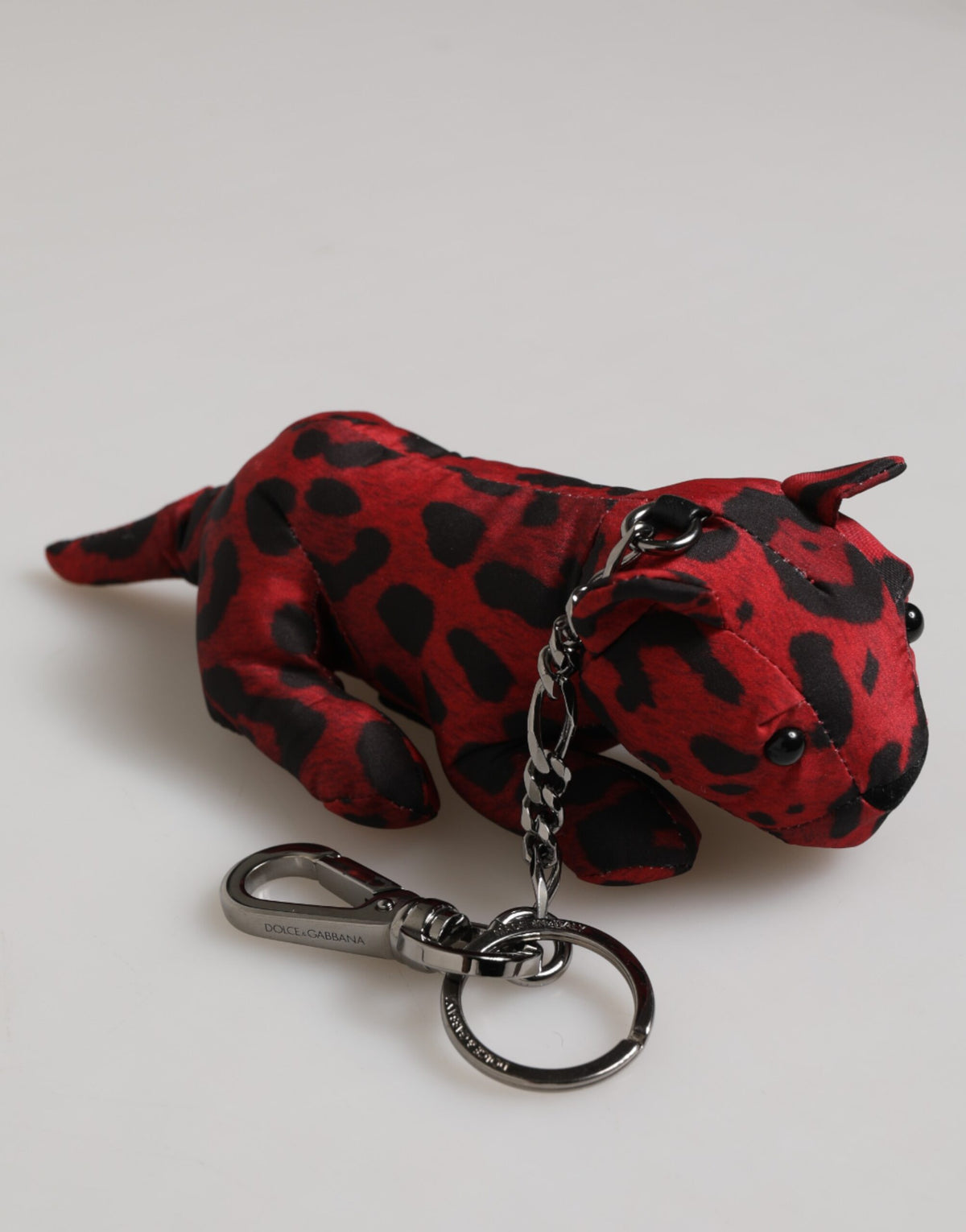 Dolce & Gabbana Red Black Animal Silhouette Bag Keychain Keyring