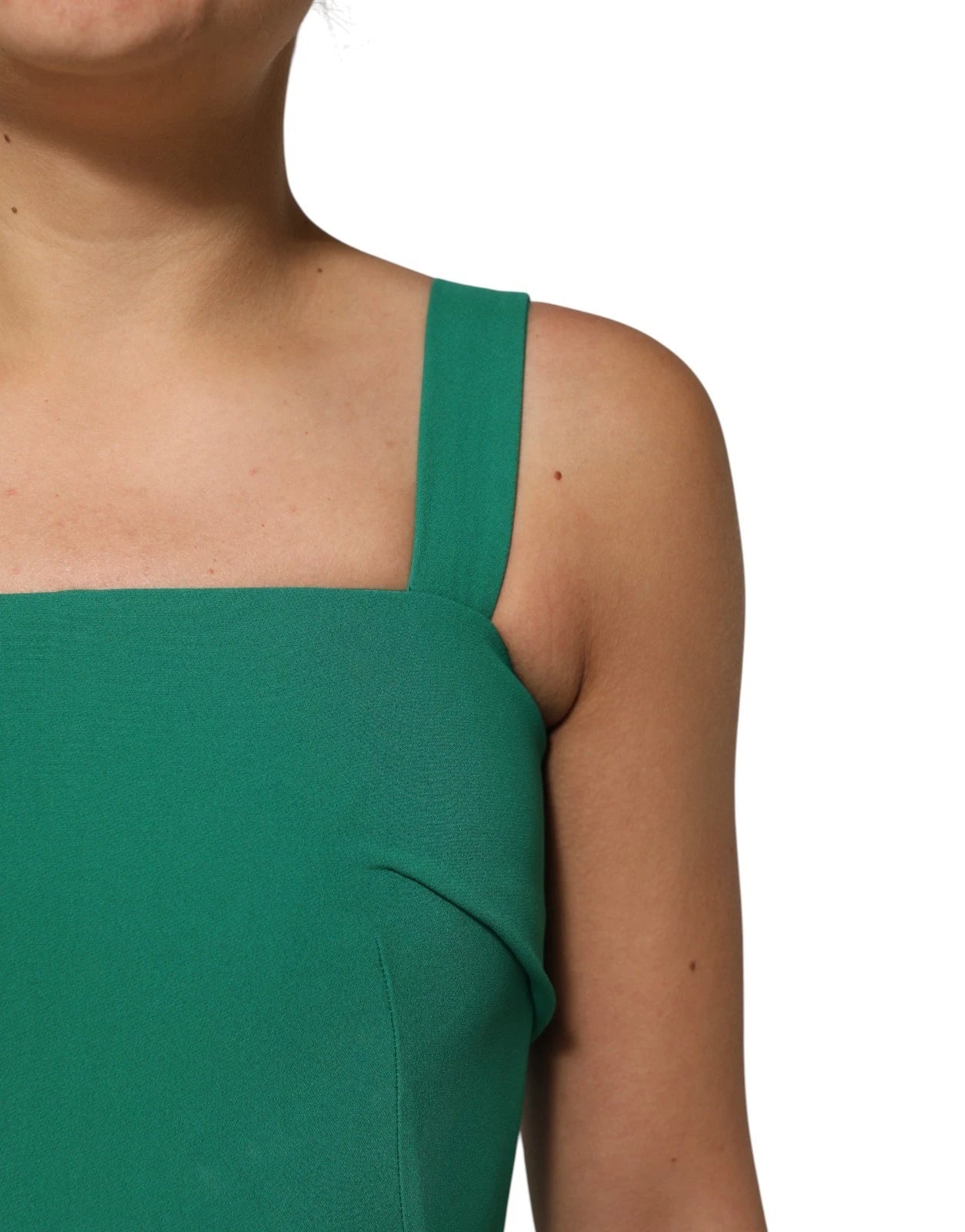 Dolce & Gabbana Dark Green Sleeveless Rayon Bodycon Dress