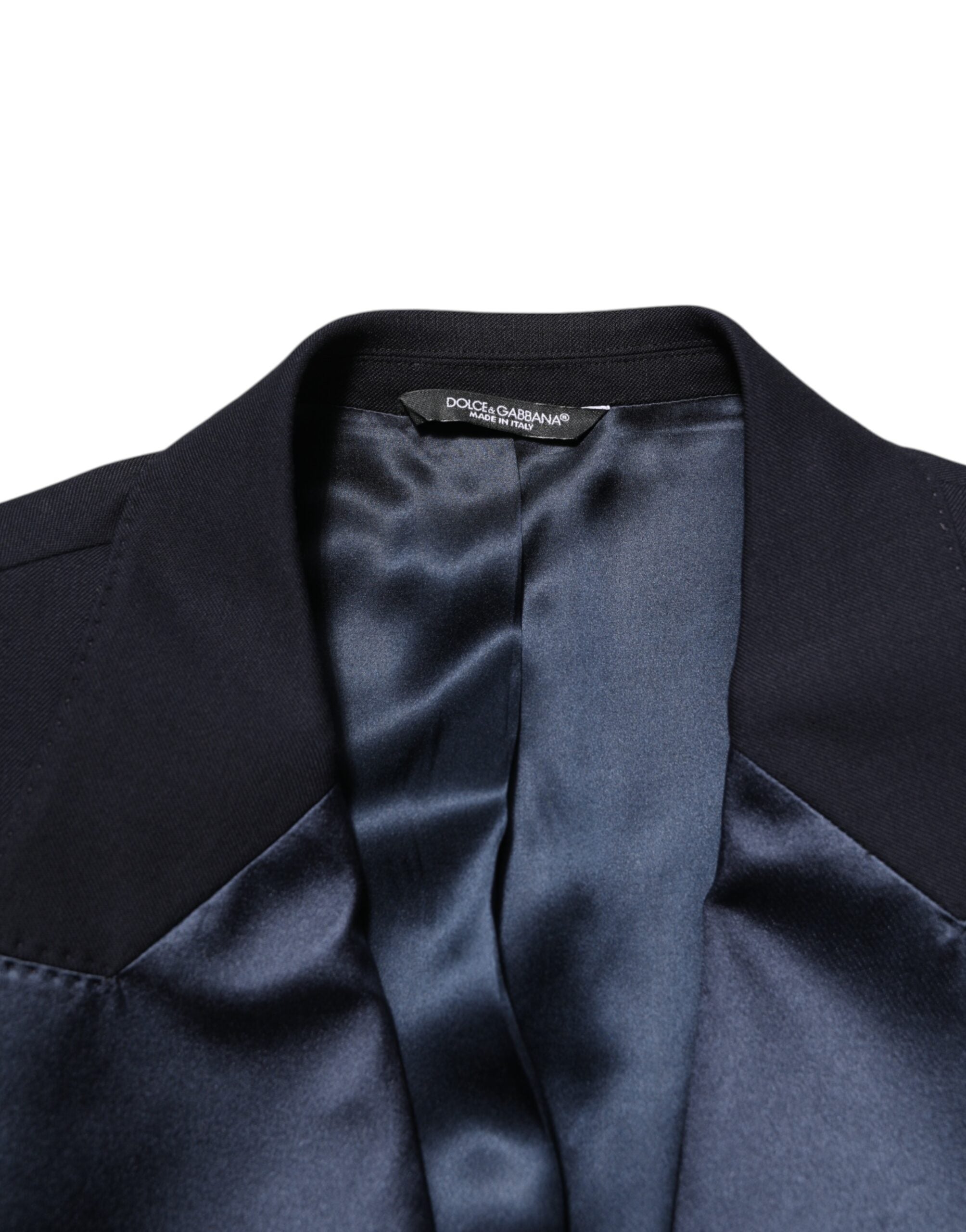 Dolce & Gabbana Dark Blue 3 Piece Wool Silk Blend Suit SICILIA