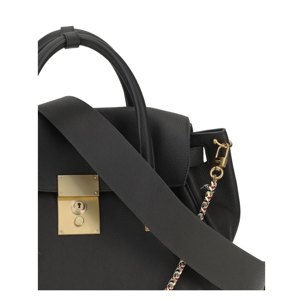 New Thom Browne Gray Leather Handbag