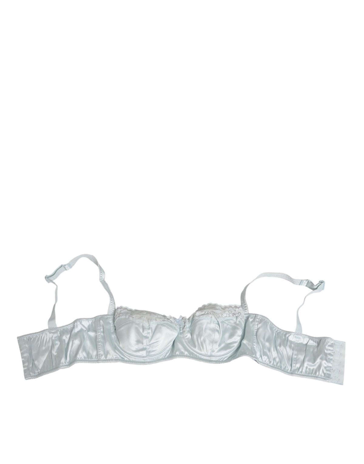 New Dolce & Gabbana Light Blue Silk Semi-Padded Balconette Underwear