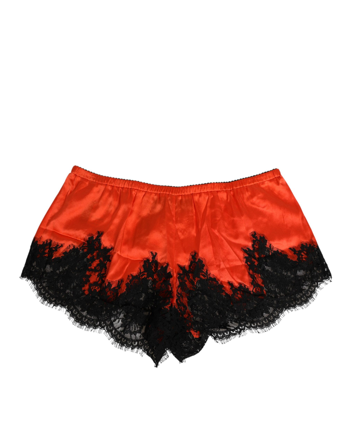 New Dolce & Gabbana Red Silk Satin Lace Shorts Underwear