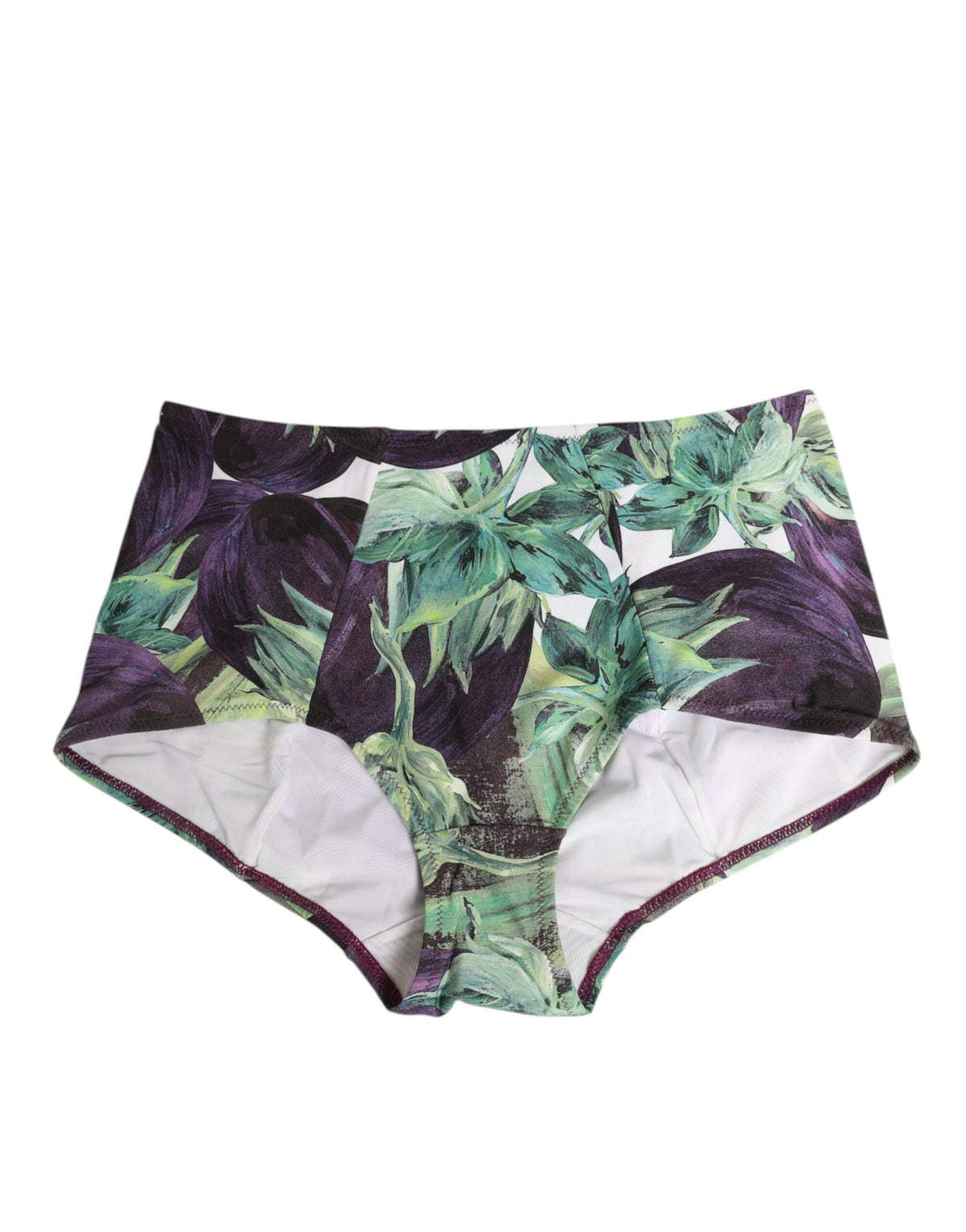 New Dolce & Gabbana Eggplant Print High-Waist Briefs Underwear