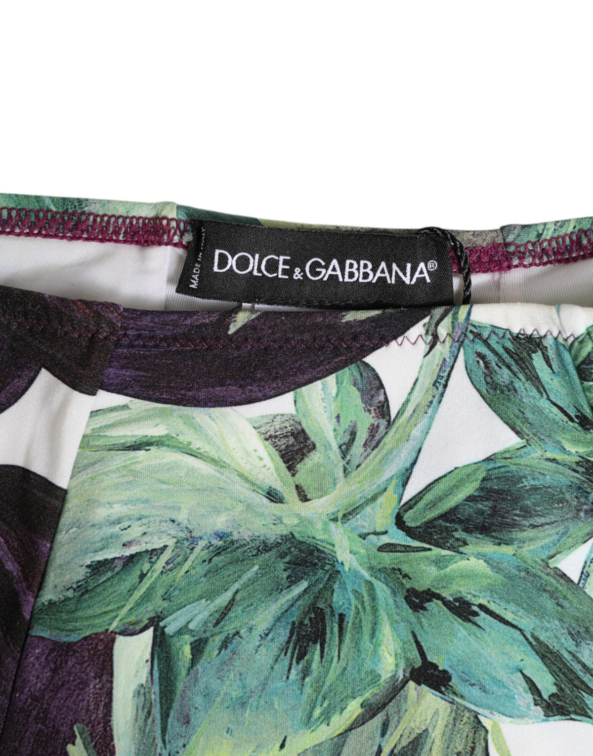 New Dolce & Gabbana Eggplant Print High-Waist Briefs Underwear
