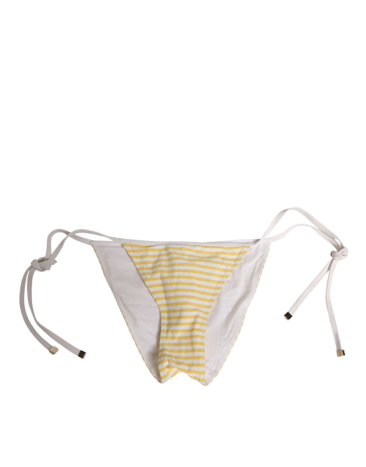 New Dolce & Gabbana White Yellow Stripe Tie Side Logo Underwear