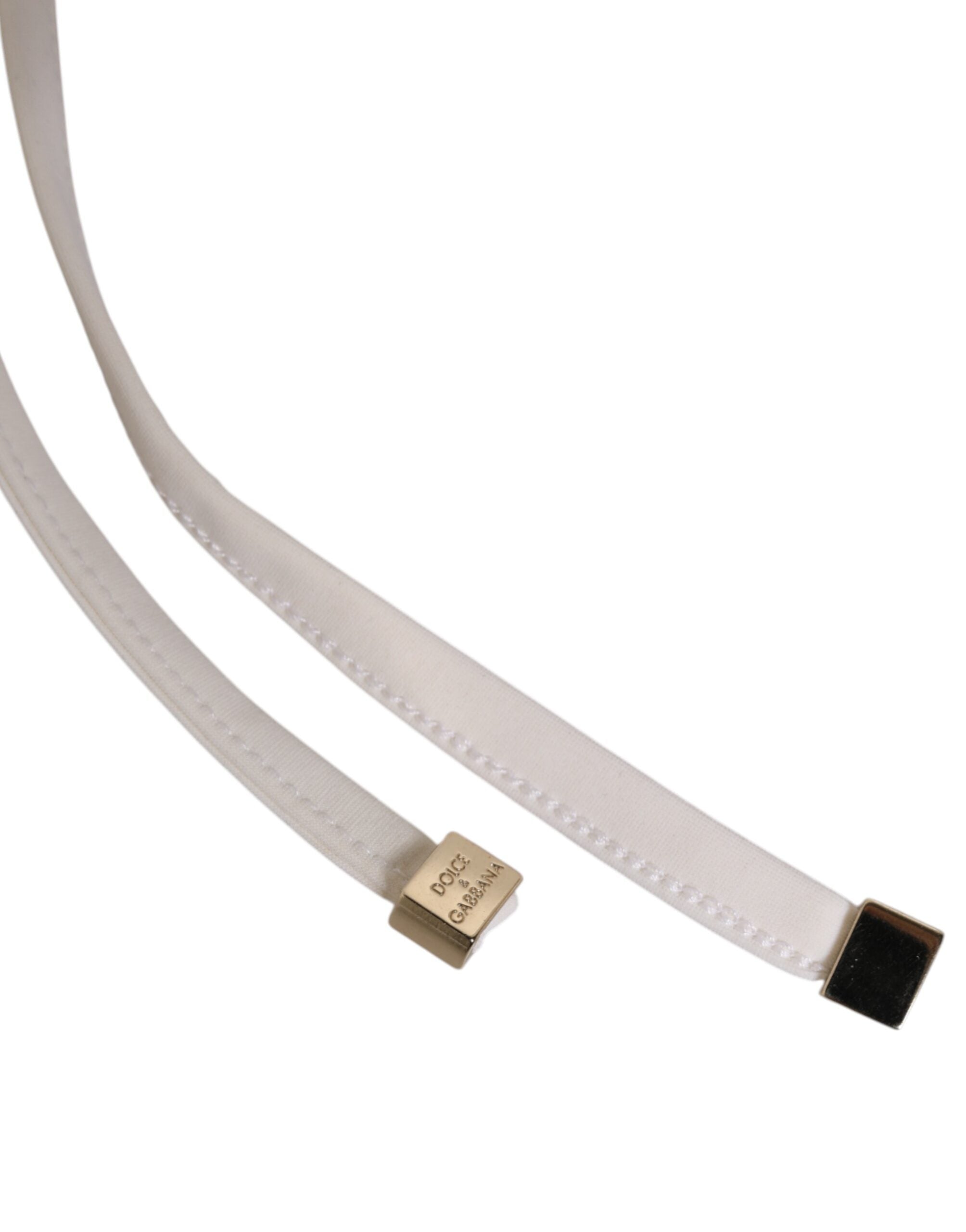 New Dolce & Gabbana White Yellow Stripe Tie Side Logo Underwear
