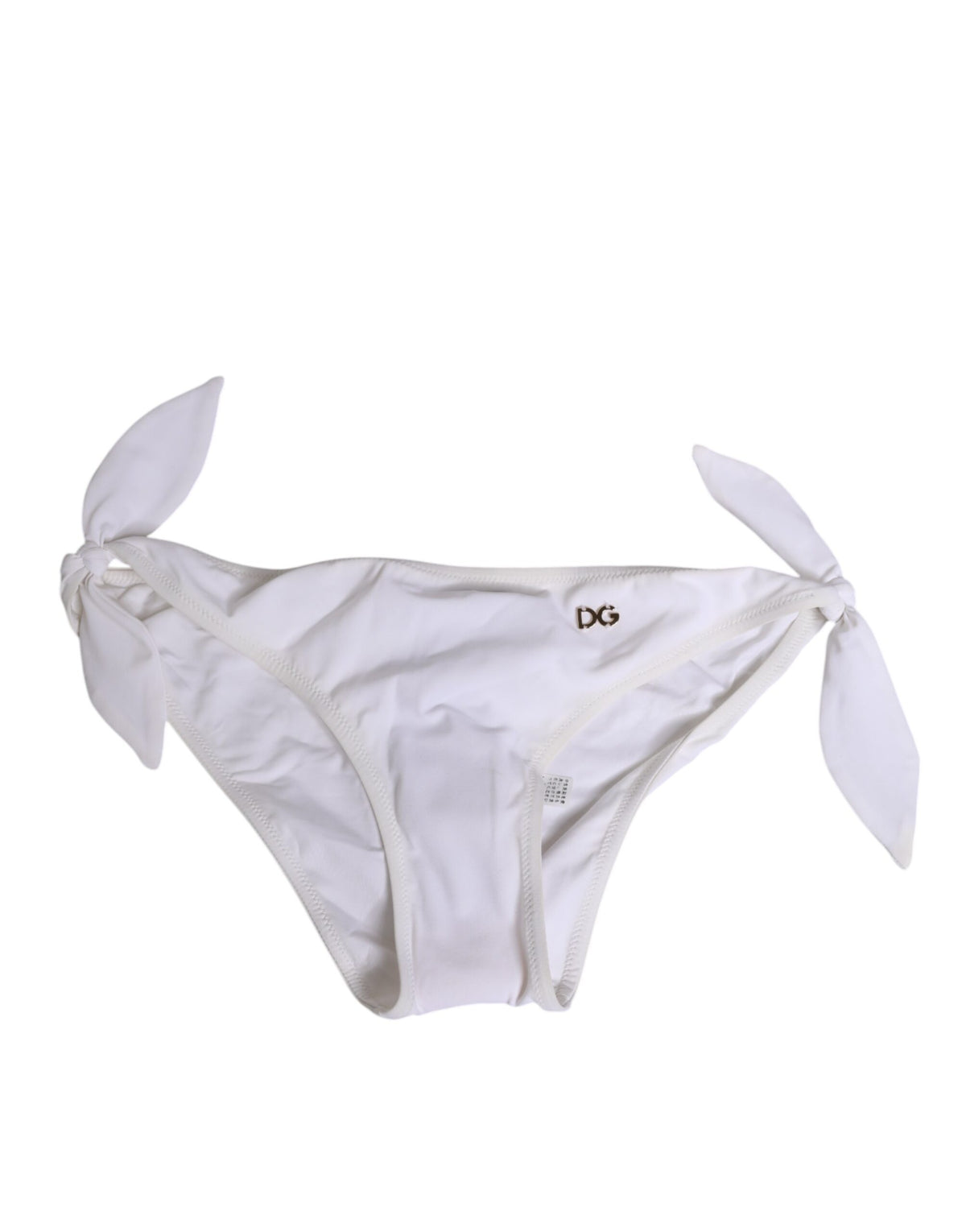 New Dolce & Gabbana White Side Tie Logo Bikini Bottom Underwear