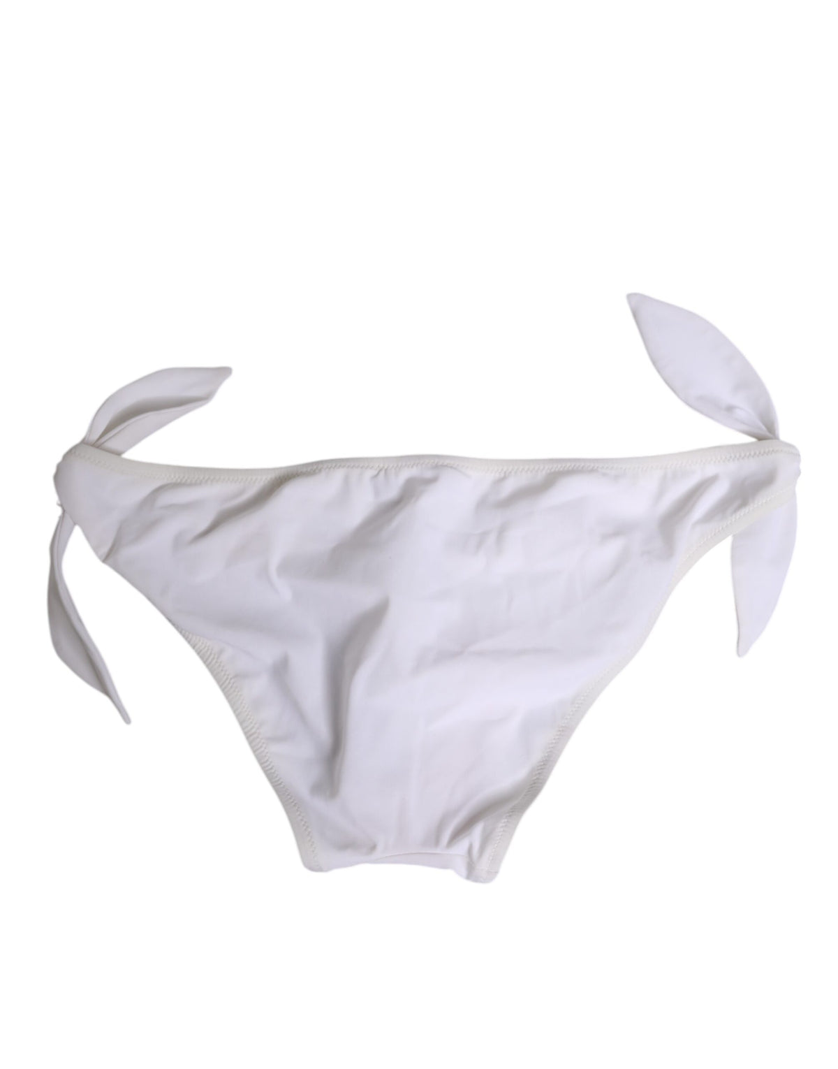 New Dolce & Gabbana White Side Tie Logo Bikini Bottom Underwear
