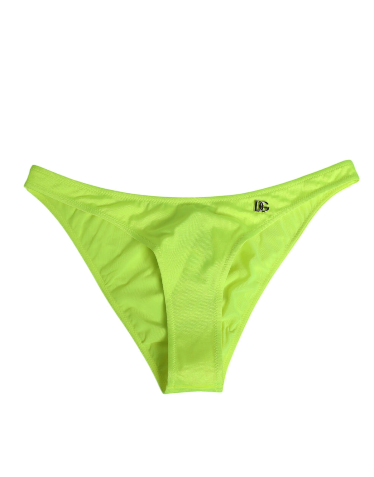 New Dolce & Gabbana Neon Green DG Logo Swim Briefs Women Underwear