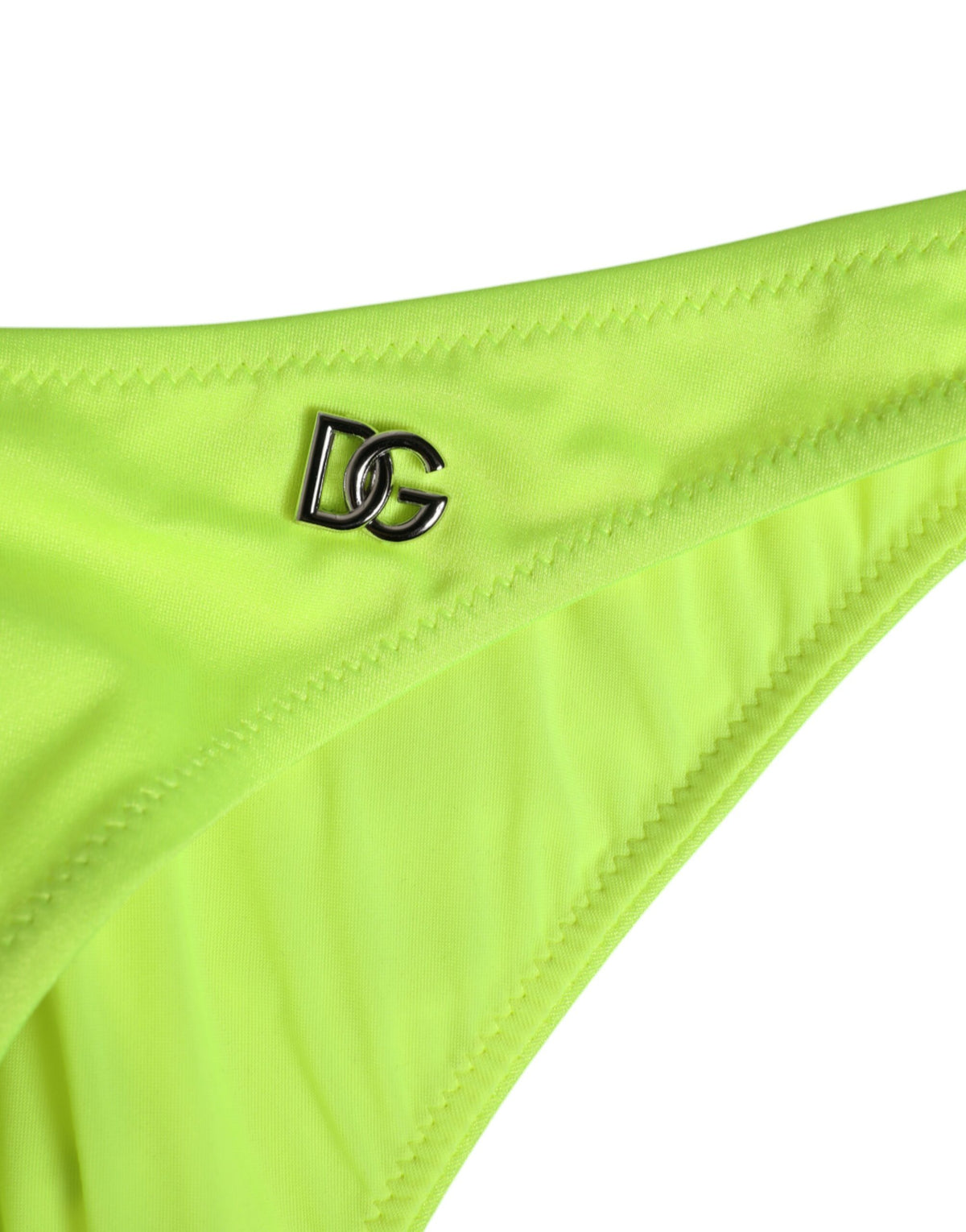 New Dolce & Gabbana Neon Green DG Logo Swim Briefs Women Underwear
