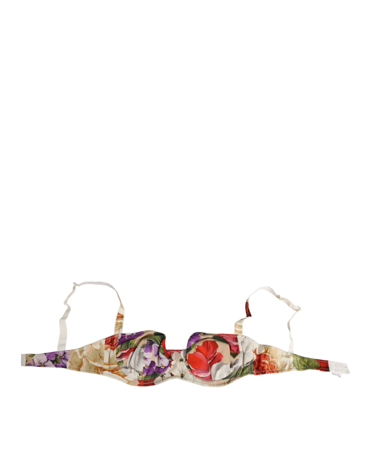 New Dolce & Gabbana Floral Print Semi Padded Balconette Bra Underwear