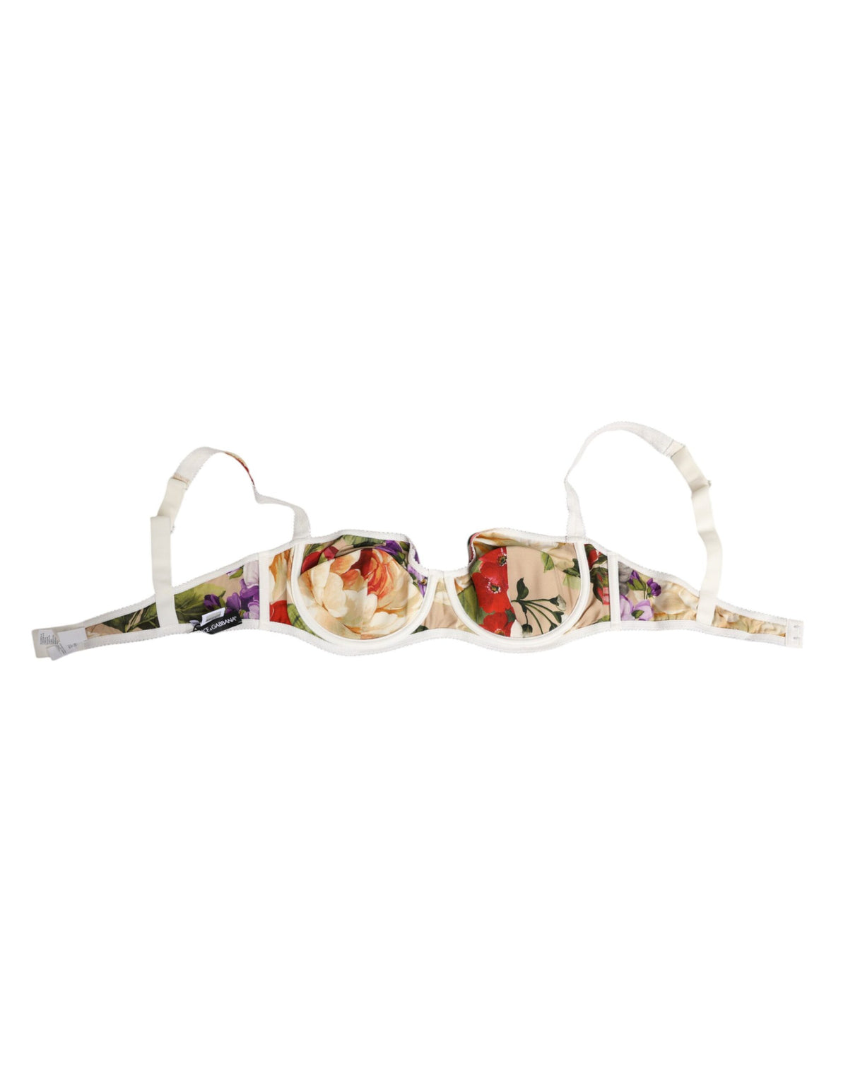 New Dolce & Gabbana Floral Print Semi Padded Balconette Bra Underwear