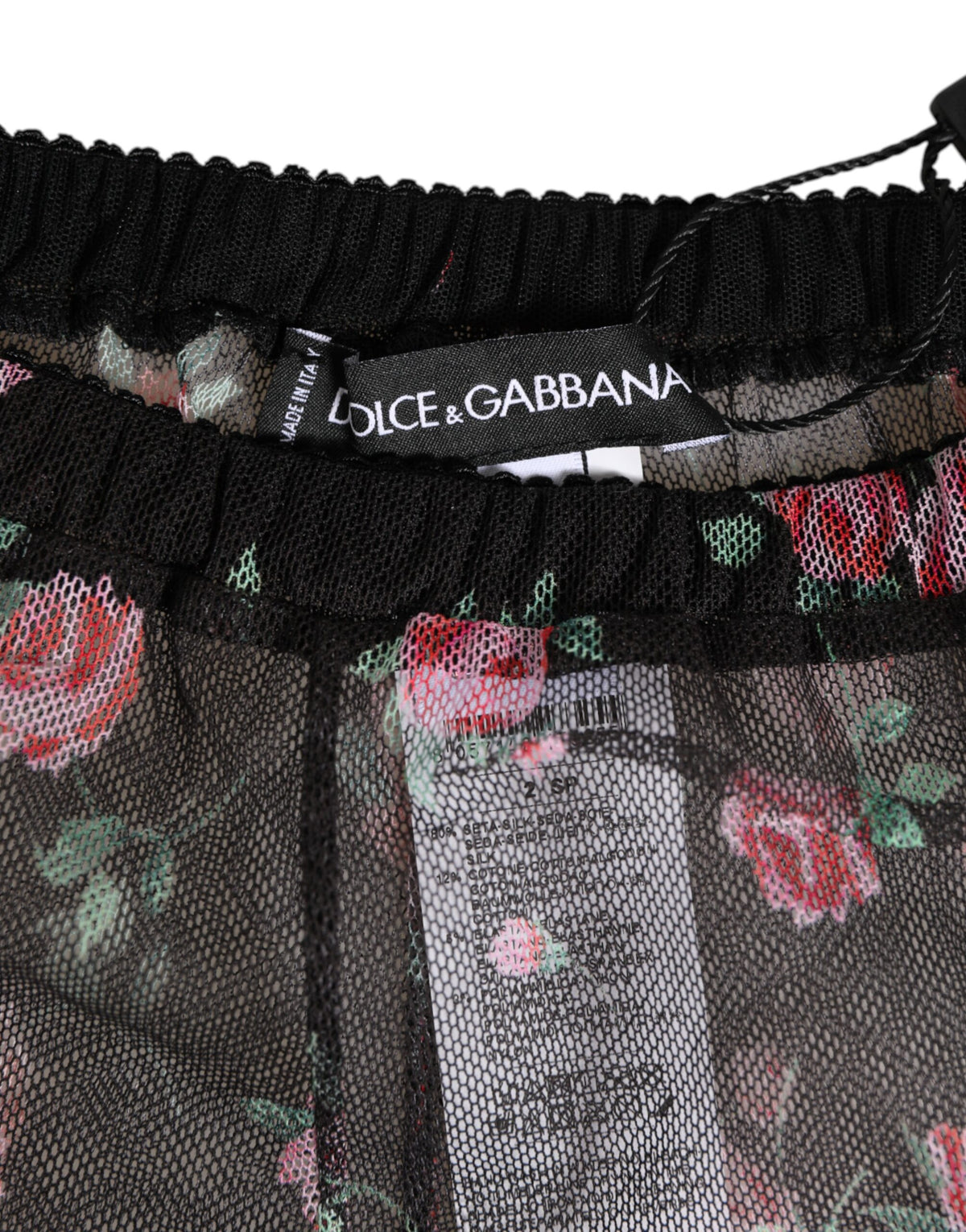 New Dolce & Gabbana Black Pink Floral Lace Mesh Lingeri Underwear