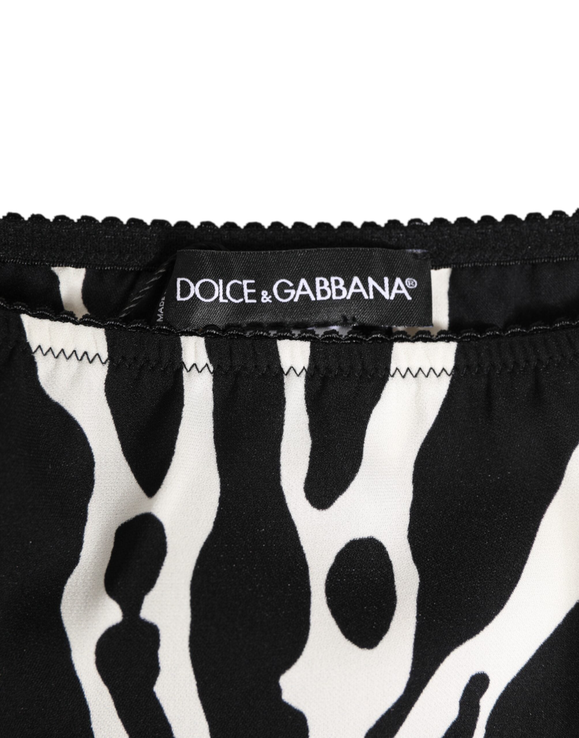 New Dolce & Gabbana Black White Zebra Print Slip Briefs Underwear