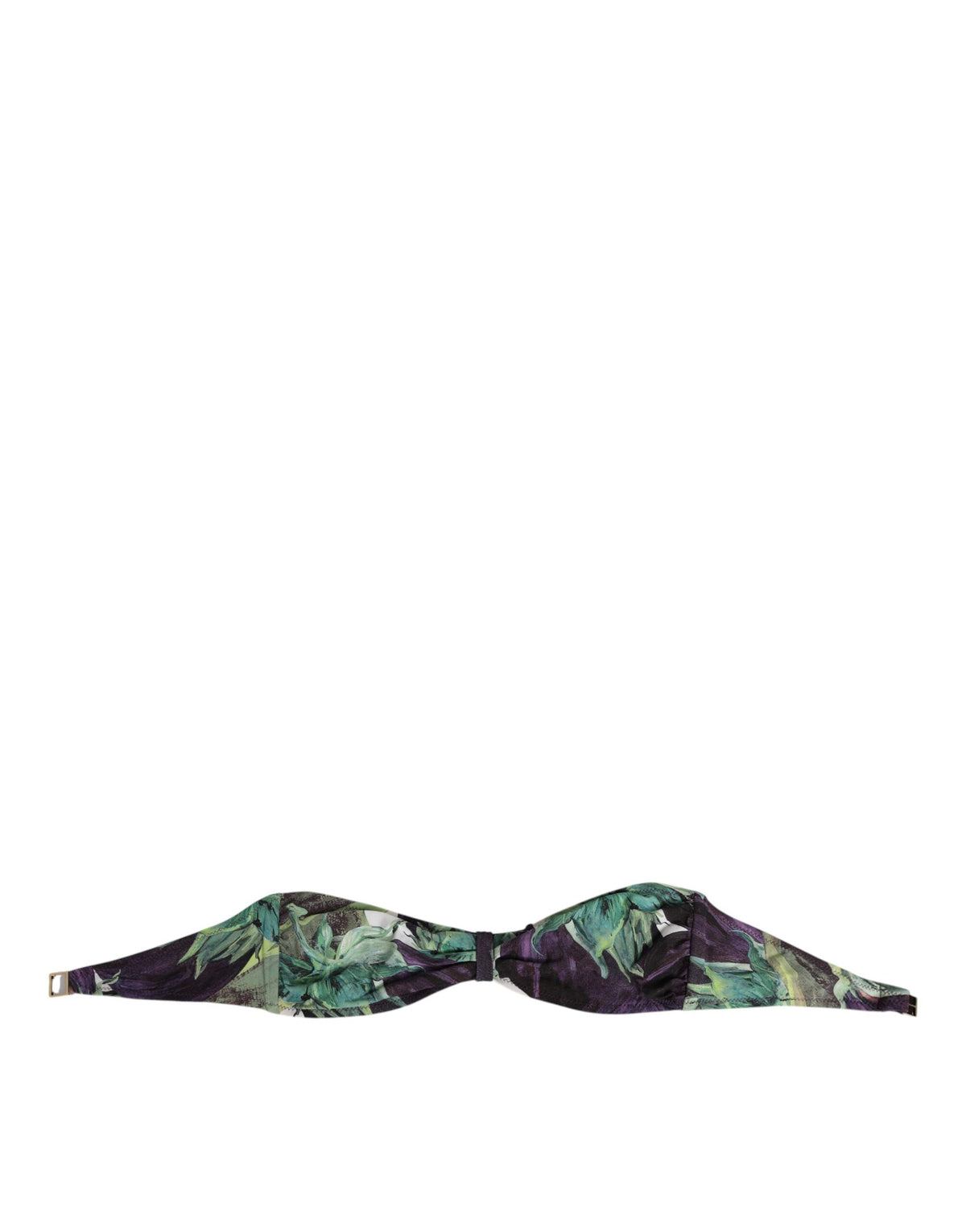 New Dolce & Gabbana Purple Green Leaf Print Bandeau Swimwear Underwear