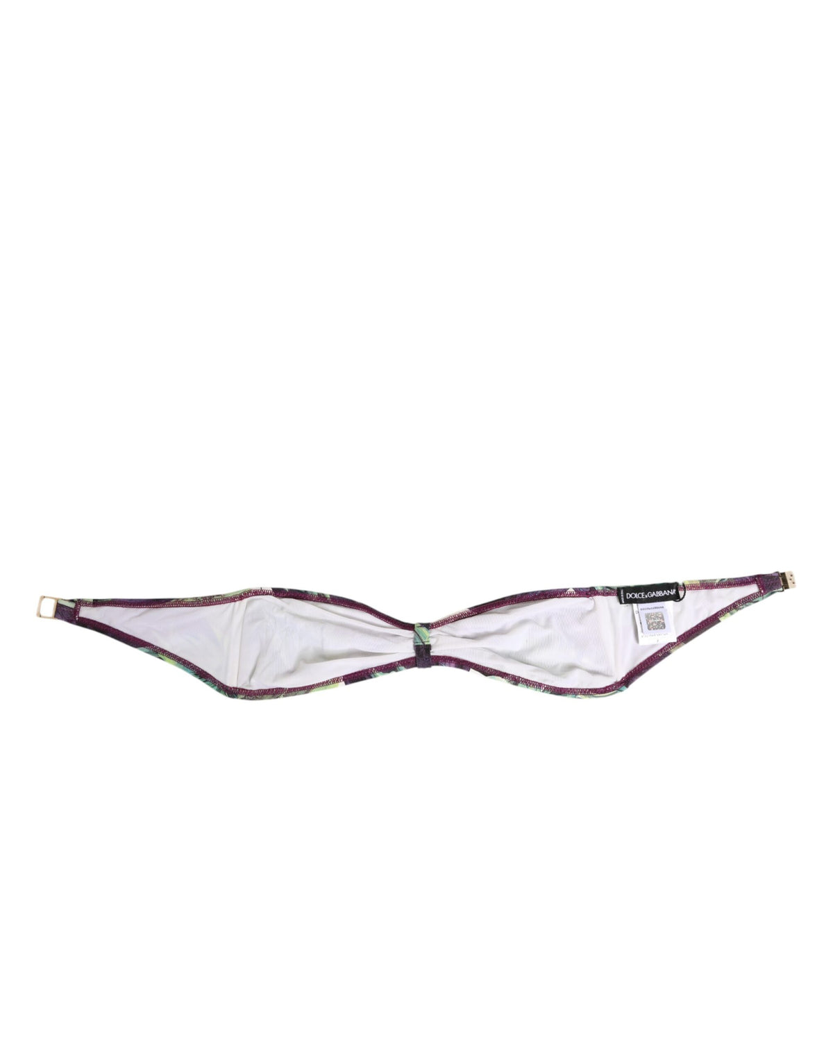 New Dolce & Gabbana Purple Green Leaf Print Bandeau Swimwear Underwear