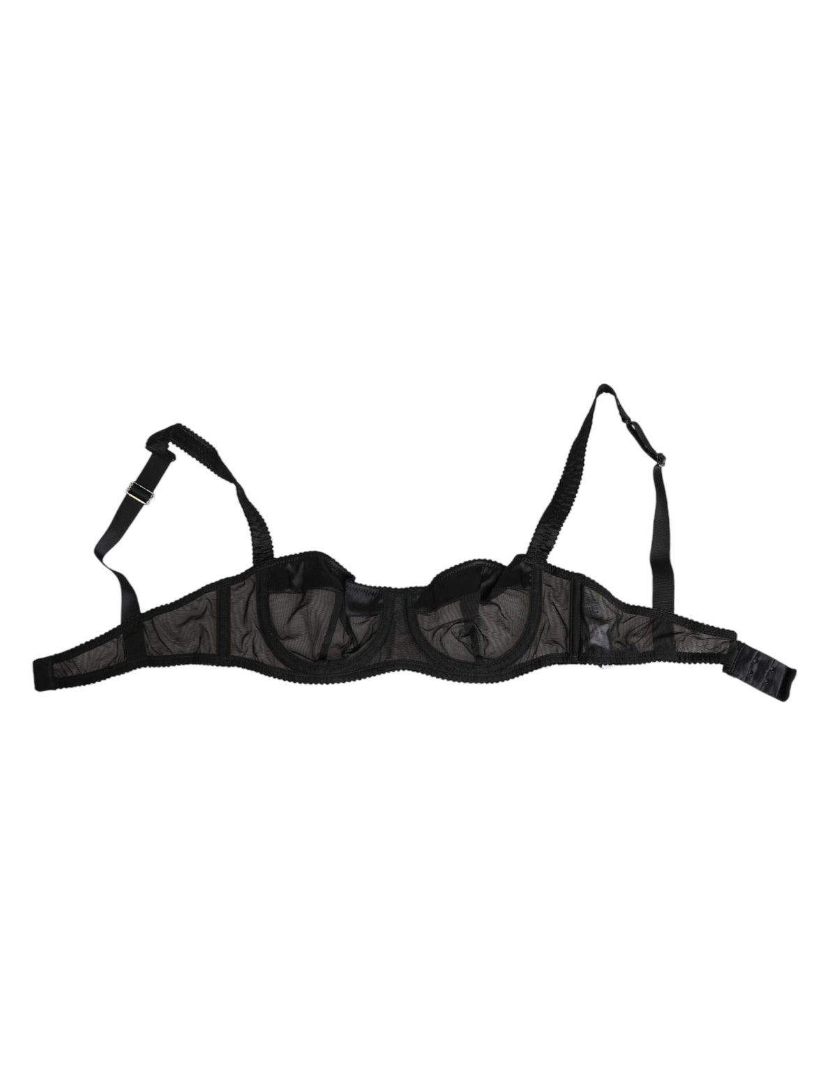 New Dolce & Gabbana Black Sheer Mesh Underwire Bra Underwear