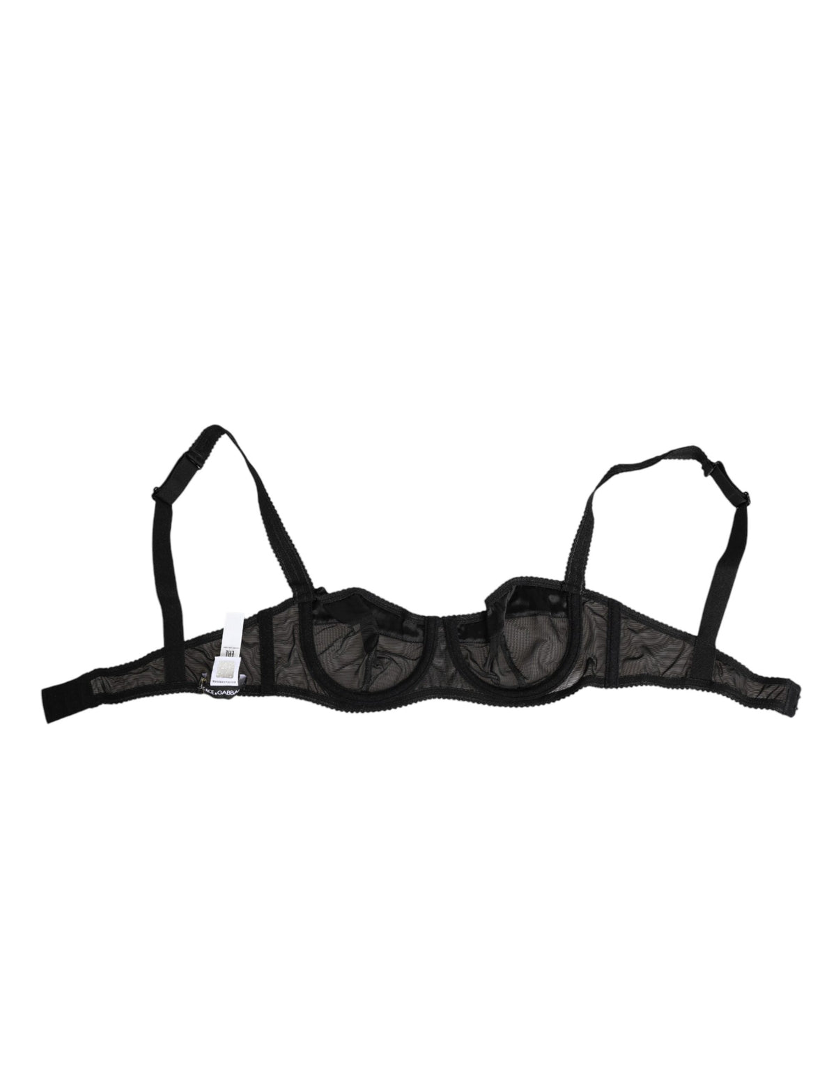 New Dolce & Gabbana Black Sheer Mesh Underwire Bra Underwear
