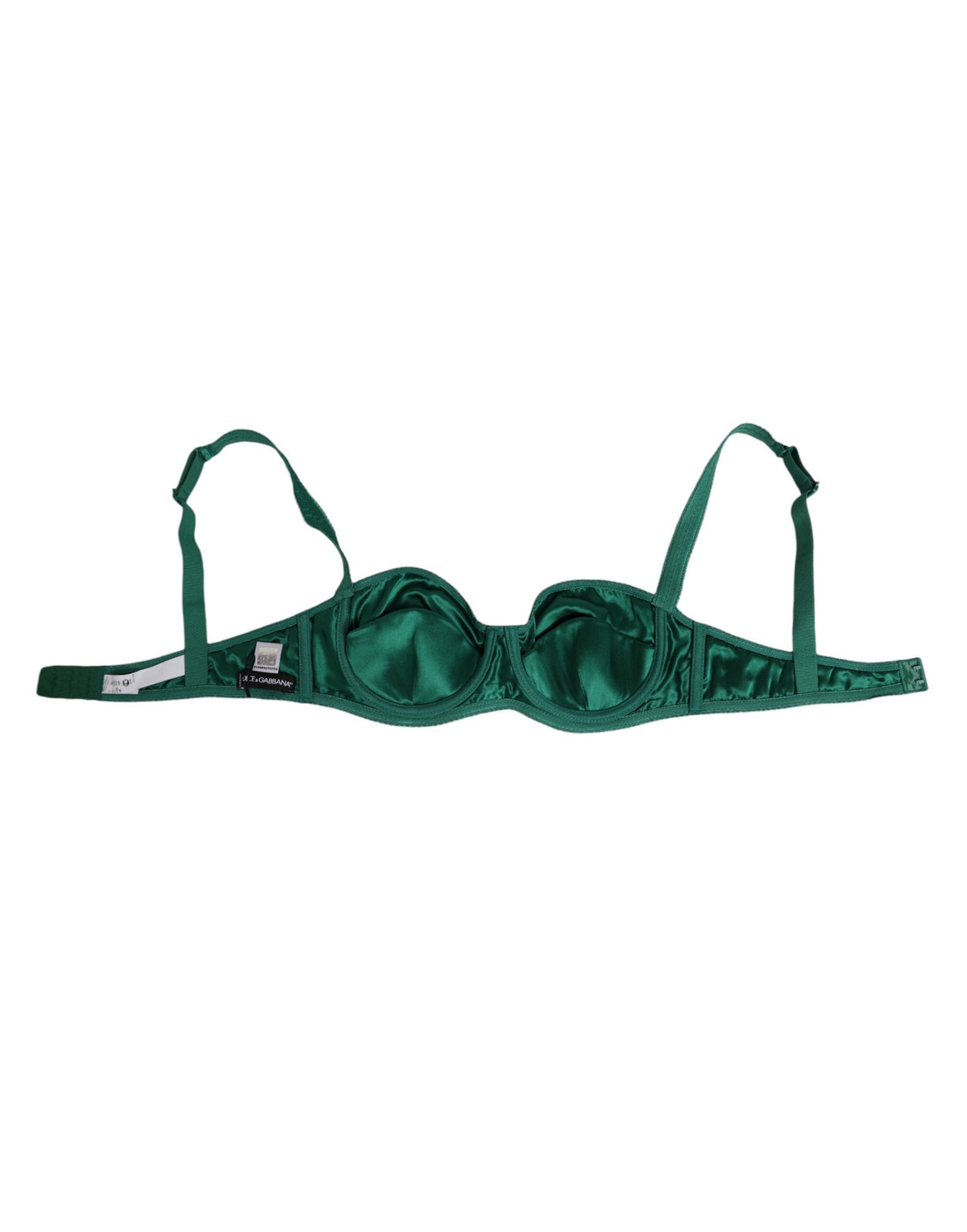New Dolce & Gabbana Green Satin Semi-Padded Underwire Musk Underwear