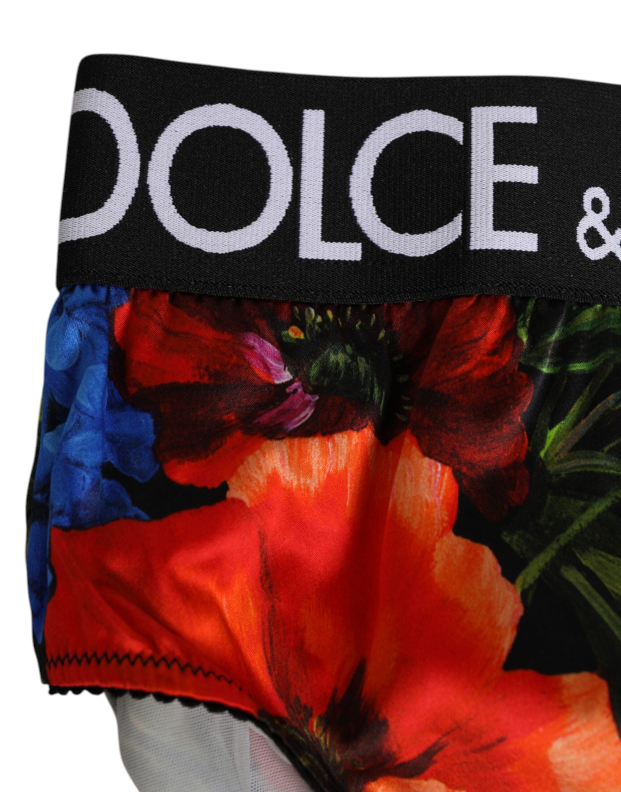 New Dolce & Gabbana Multicolor Floral Print High Waist Panty Underwear
