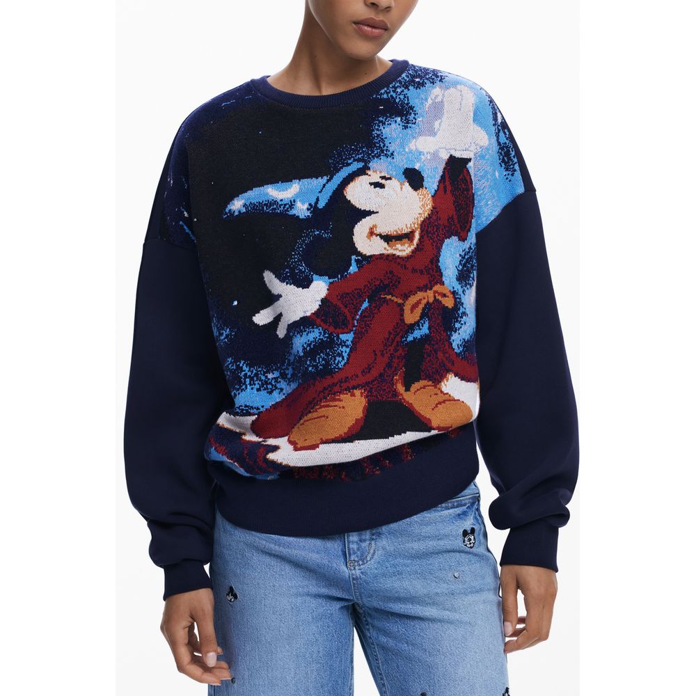 Desigual Blue Cotton Women Sweatshirt