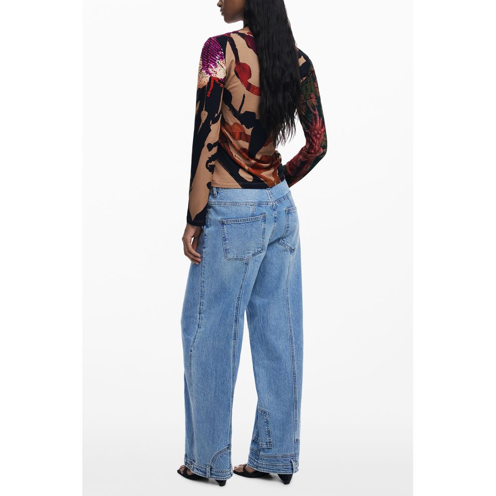 Desigual Marrone Viscosa Women T-Shirt
