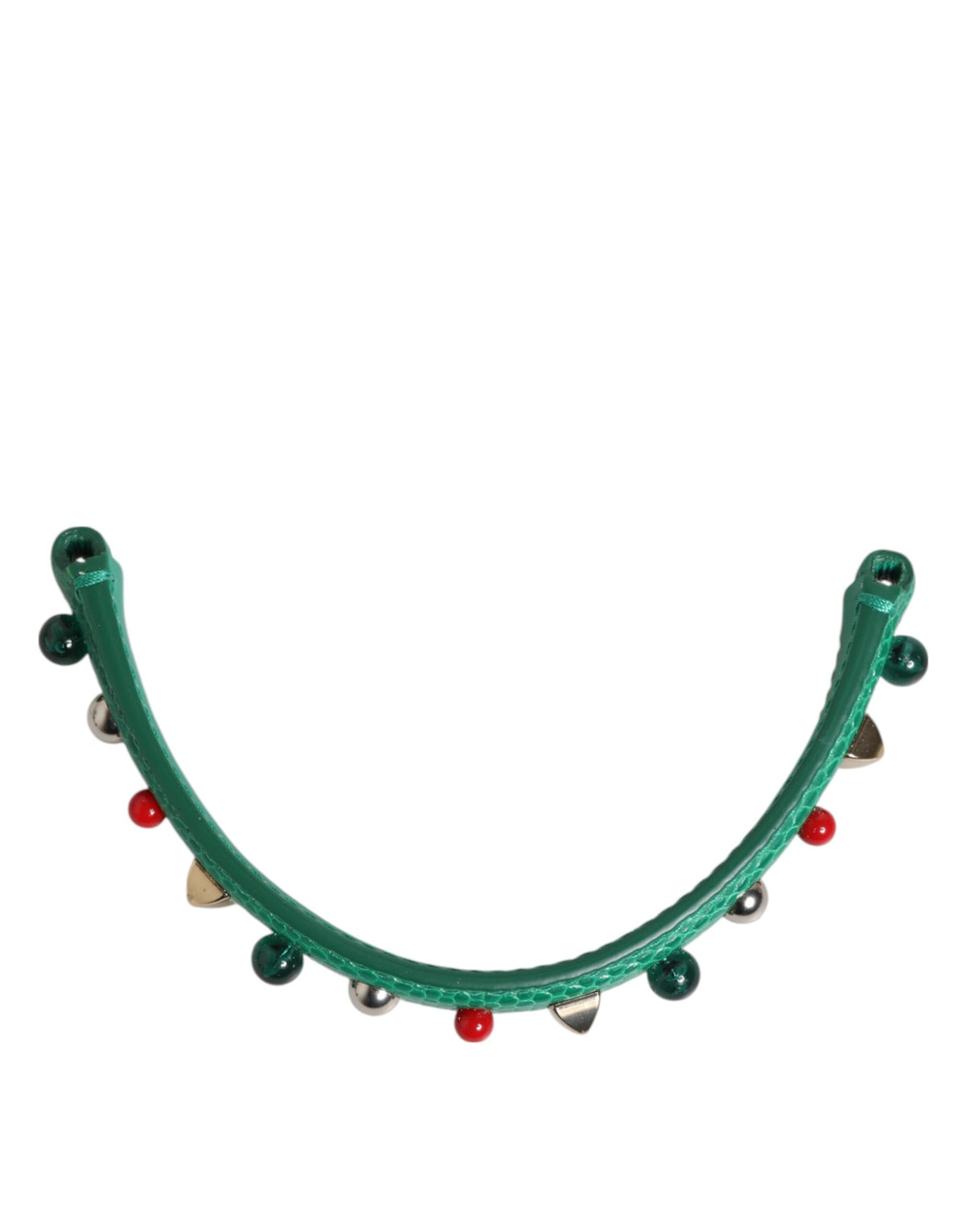 Dolce & Gabbana Green Embellished Leather Bag Handle Women Shoulder Strap, new with tags – image 2 of 5
