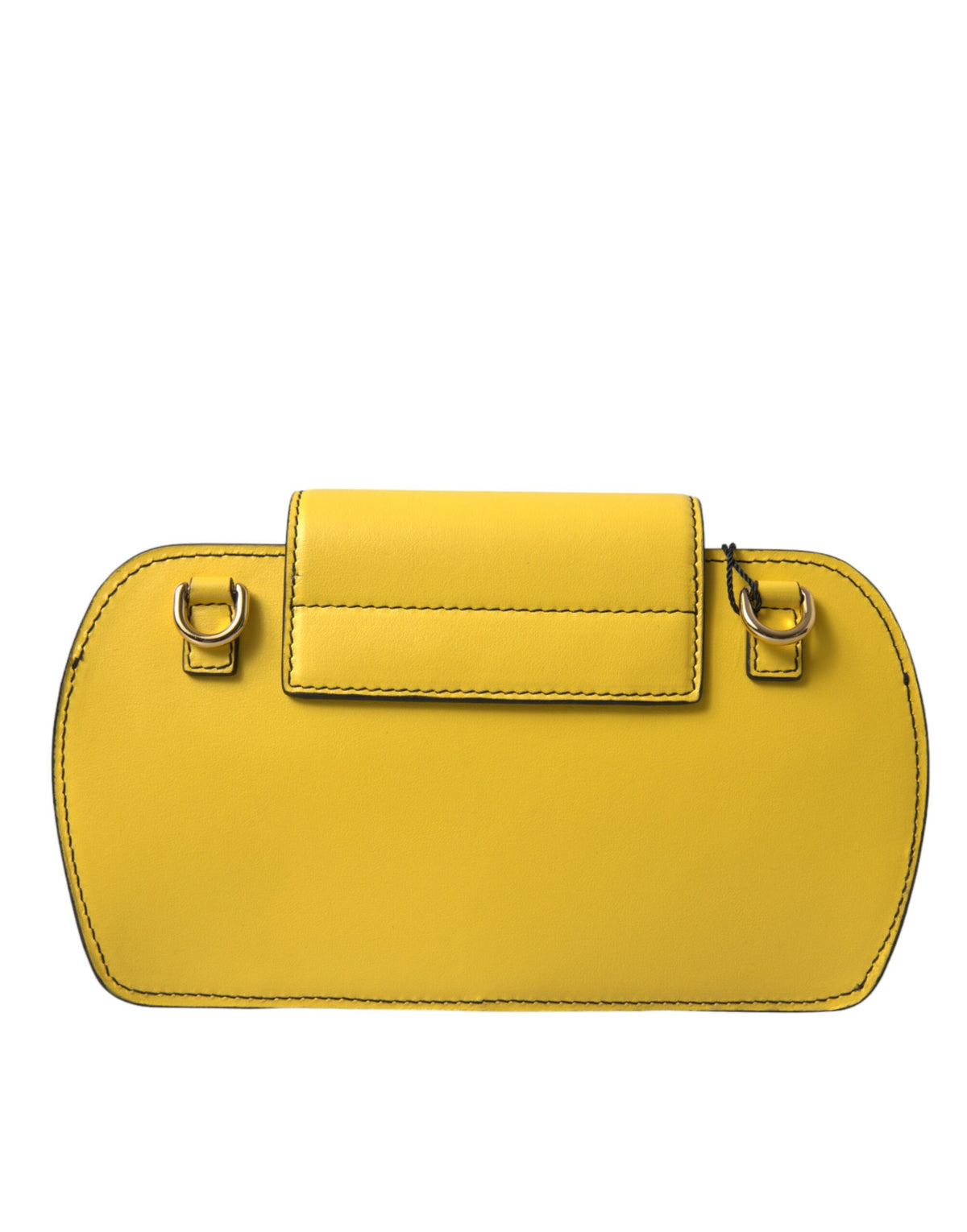 Dolce & Gabbana Yellow Smooth Leather DG Logo Clutch Crossbody Case Bag, new with tags – image 3 of 4