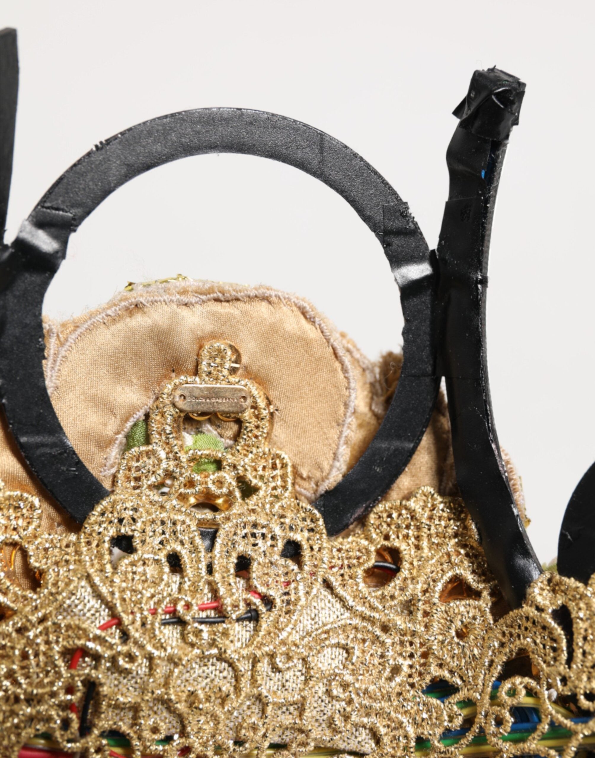 Dolce & Gabbana Gold Brass Crystal Embellished Headpiece Crown Tiara