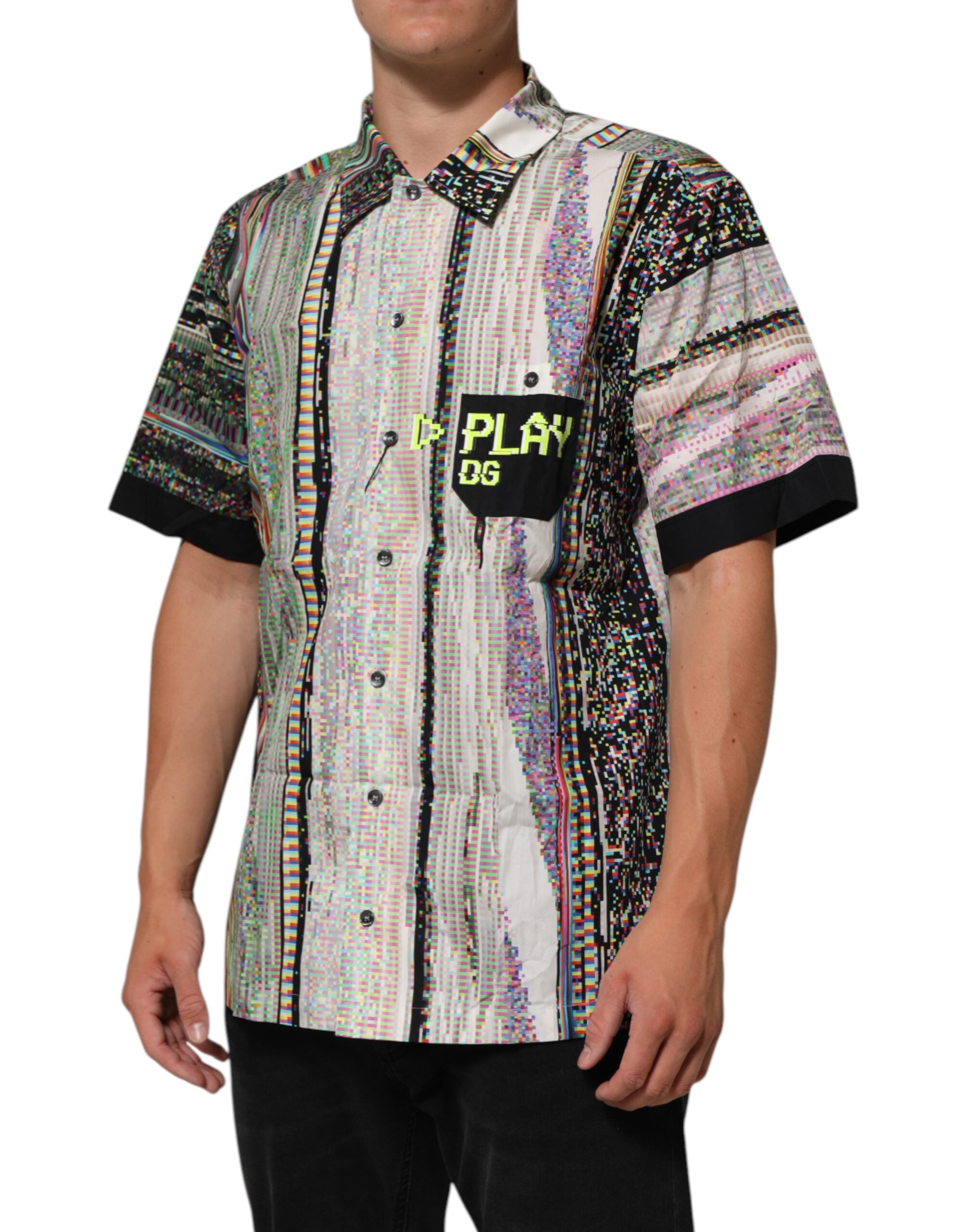 New Dolce & Gabbana Graphic Collared Casual Shirt