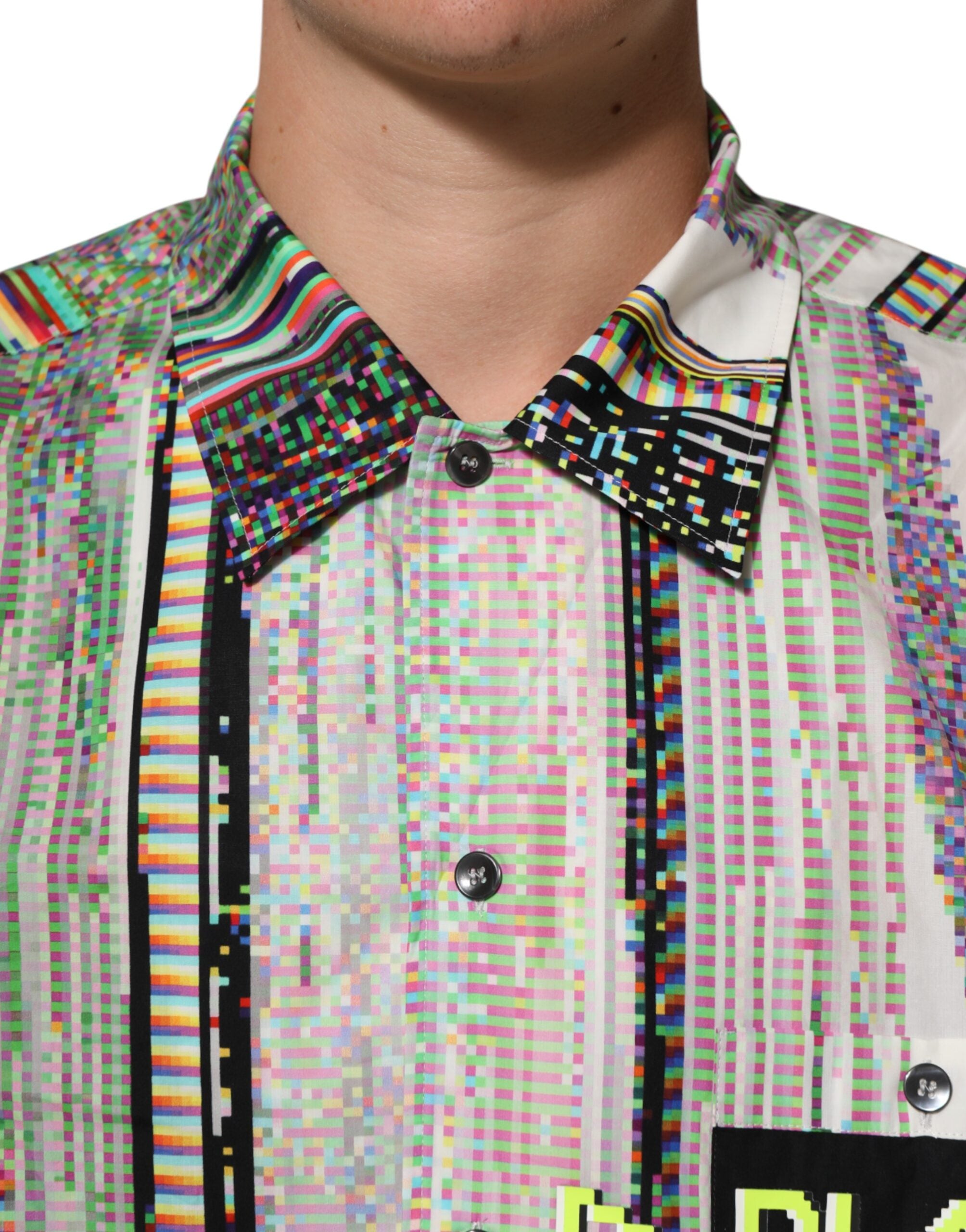 New Dolce & Gabbana Graphic Collared Casual Shirt