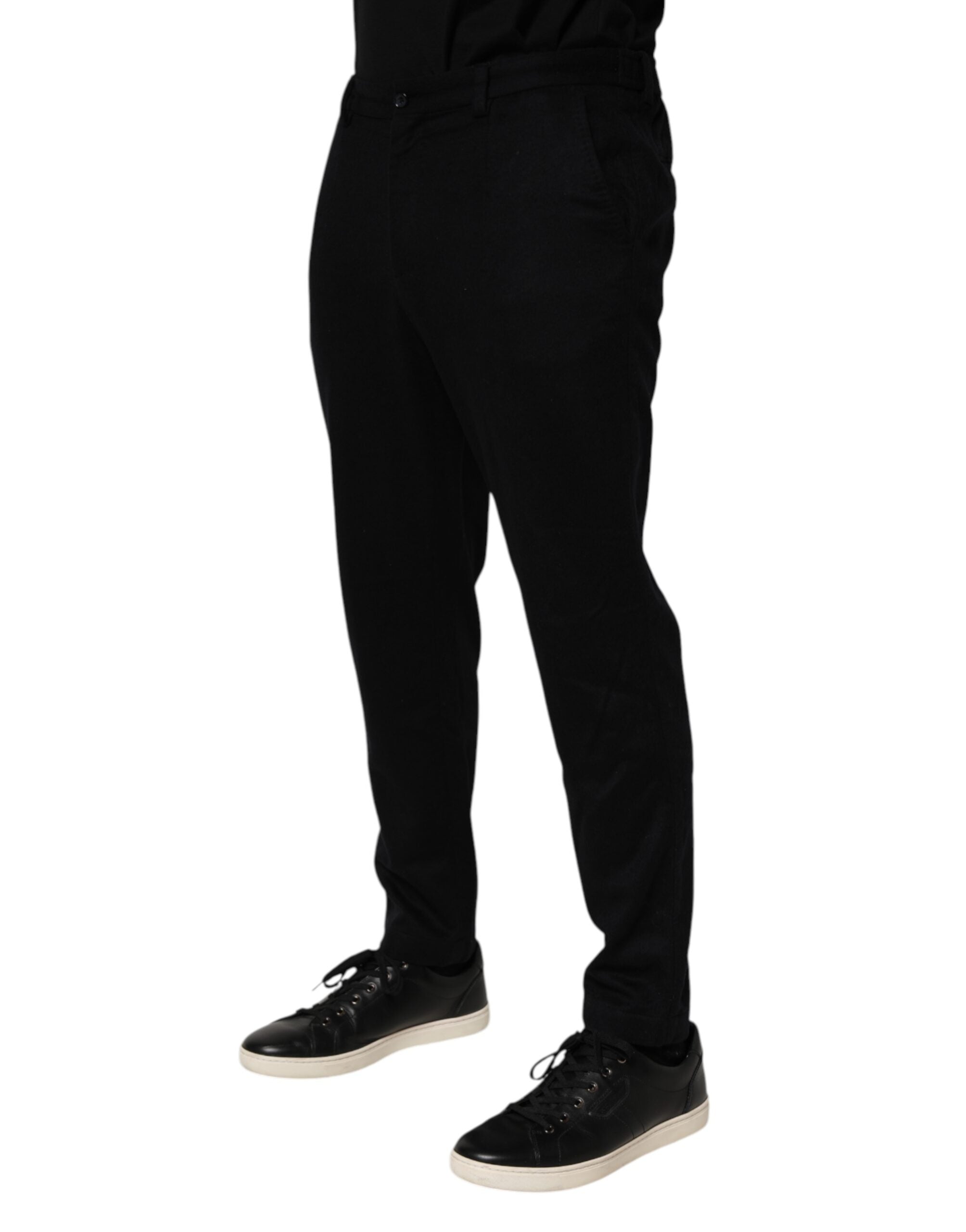 Dolce & Gabbana Black Cashmere Dress Formal Men Trouser Pants