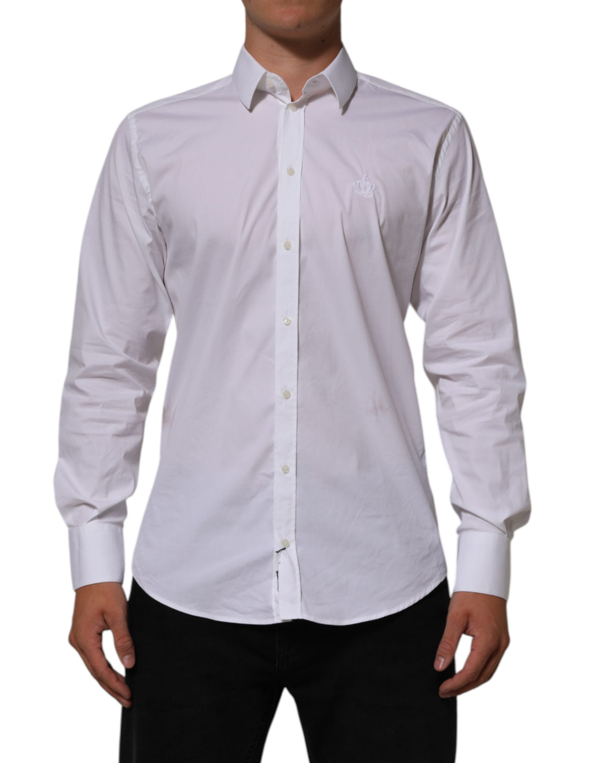 Dolce & Gabbana White Cotton MARTINI Formal Men Dress Shirt
