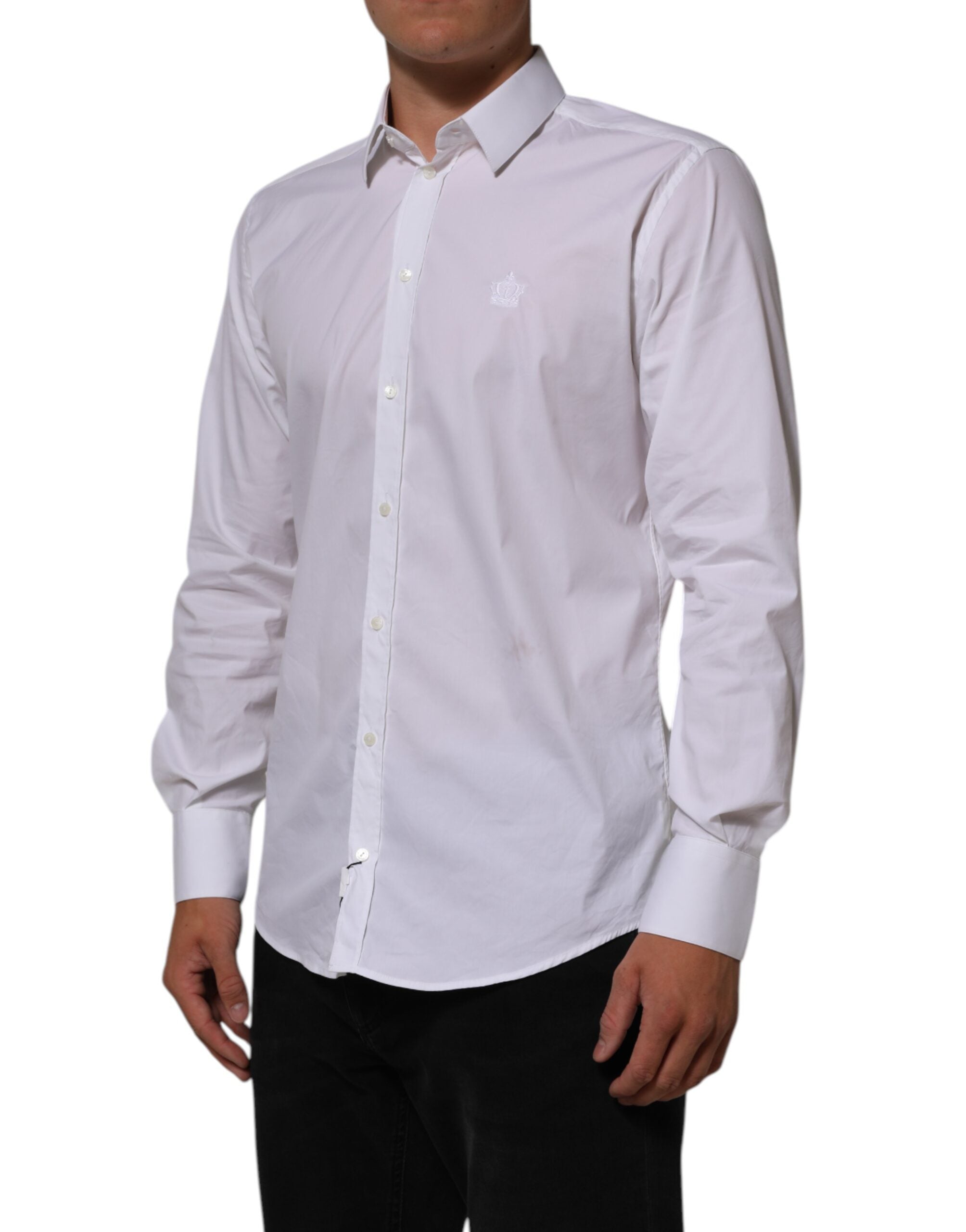 Dolce & Gabbana White Cotton MARTINI Formal Men Dress Shirt