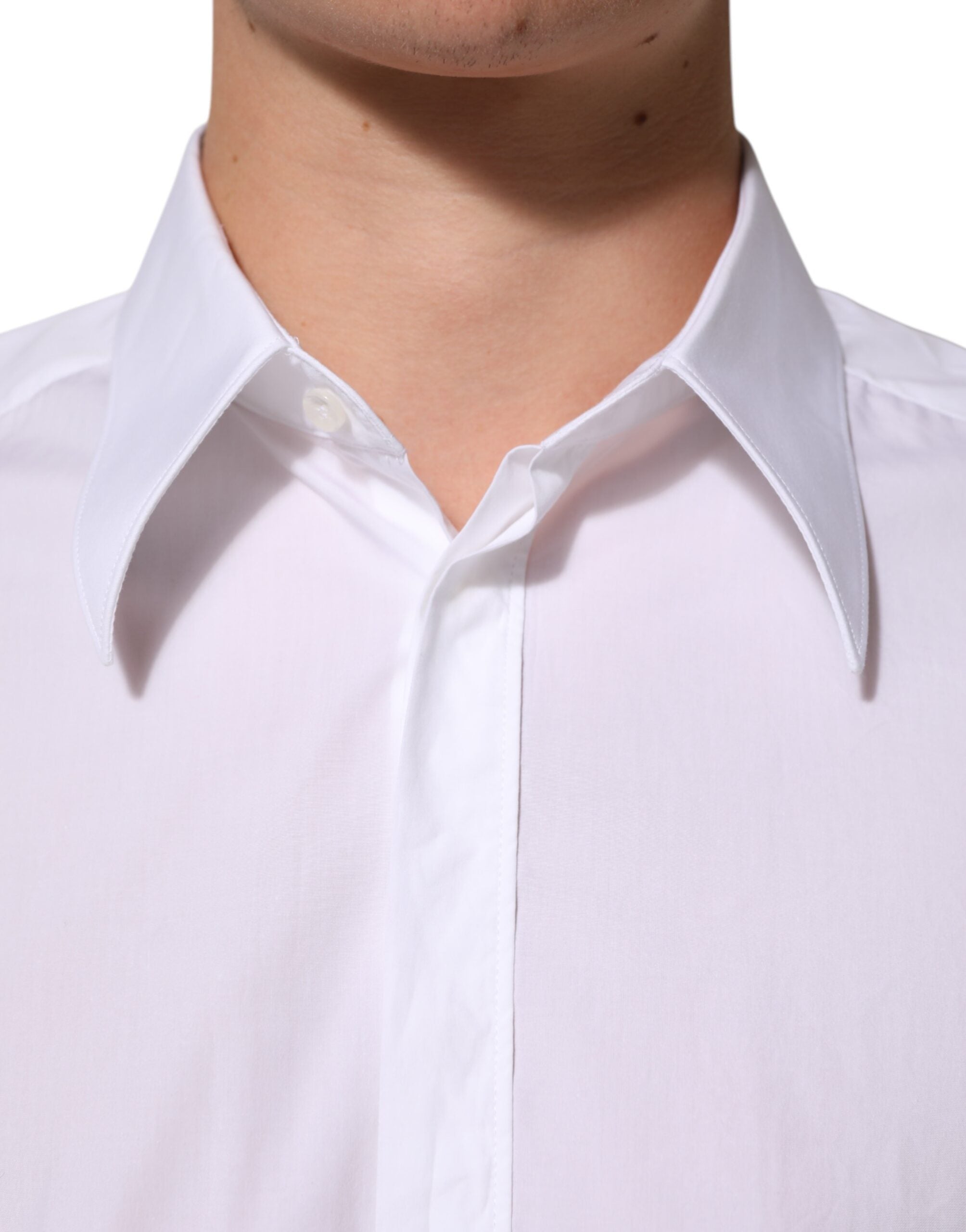 New Dolce & Gabbana White Cotton MARTINI Men Formal Dress Shirt